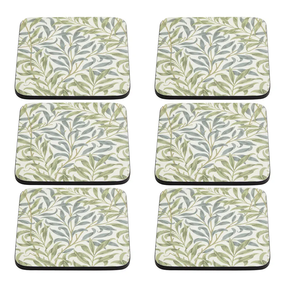 Morris & Co Willow Bough glassunderlag 6 stk blå/grønn