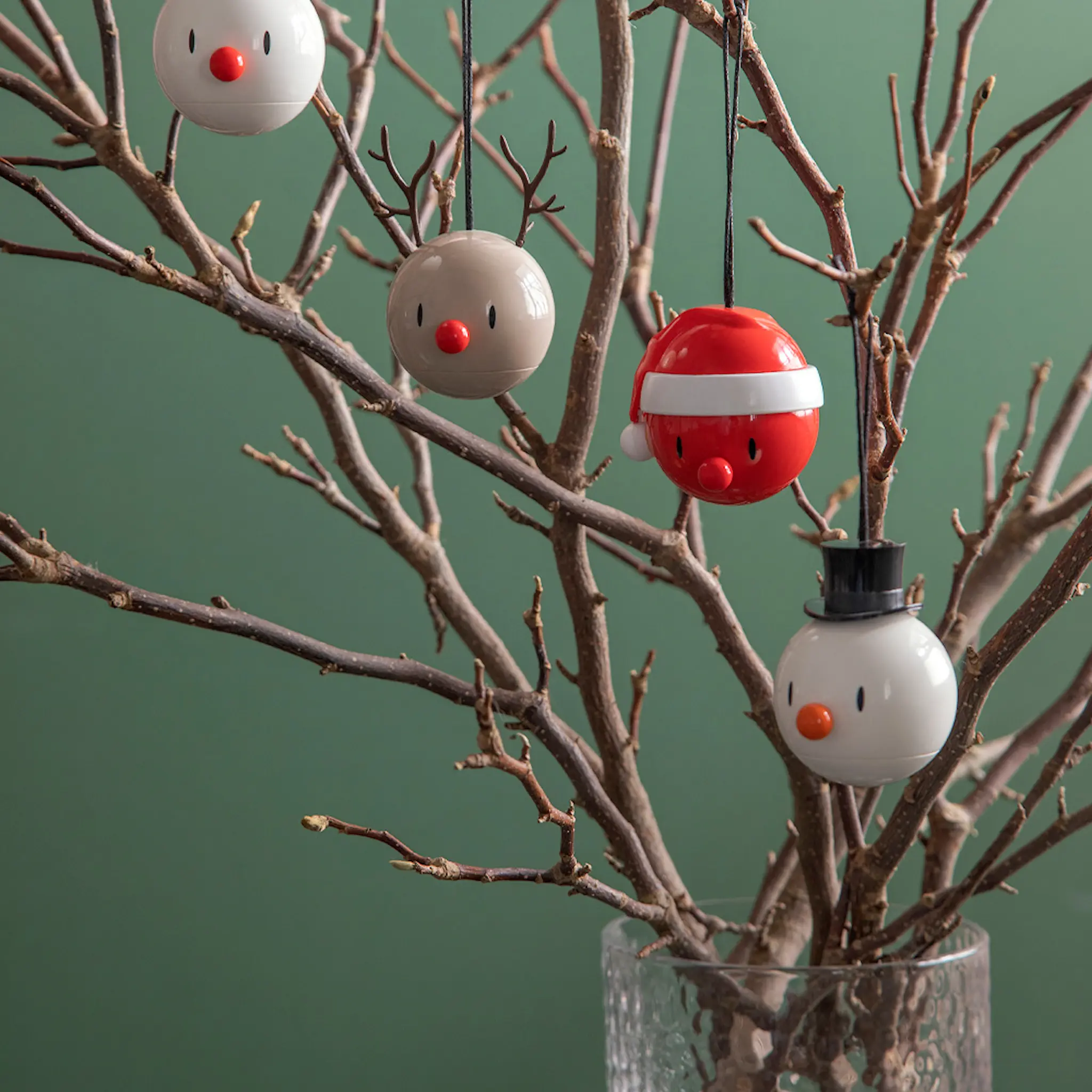 Hoptimisten Snowman Joulupallo 2 kpl Valkoinen