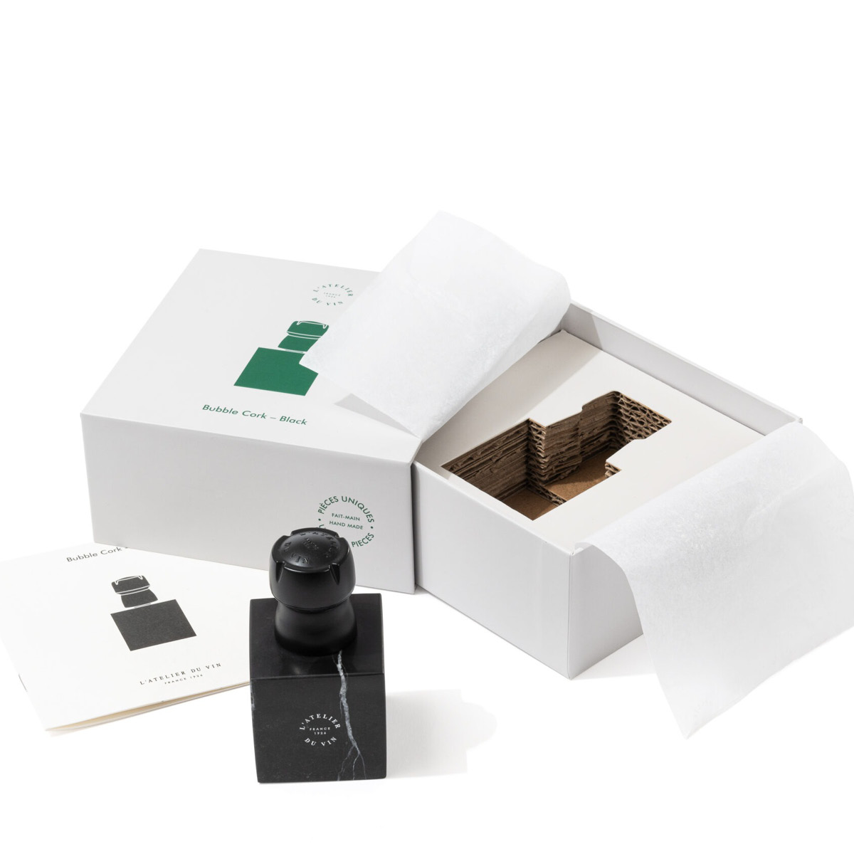 L'atelier du vin Samppanjapullonsulkija Musta/Marmori