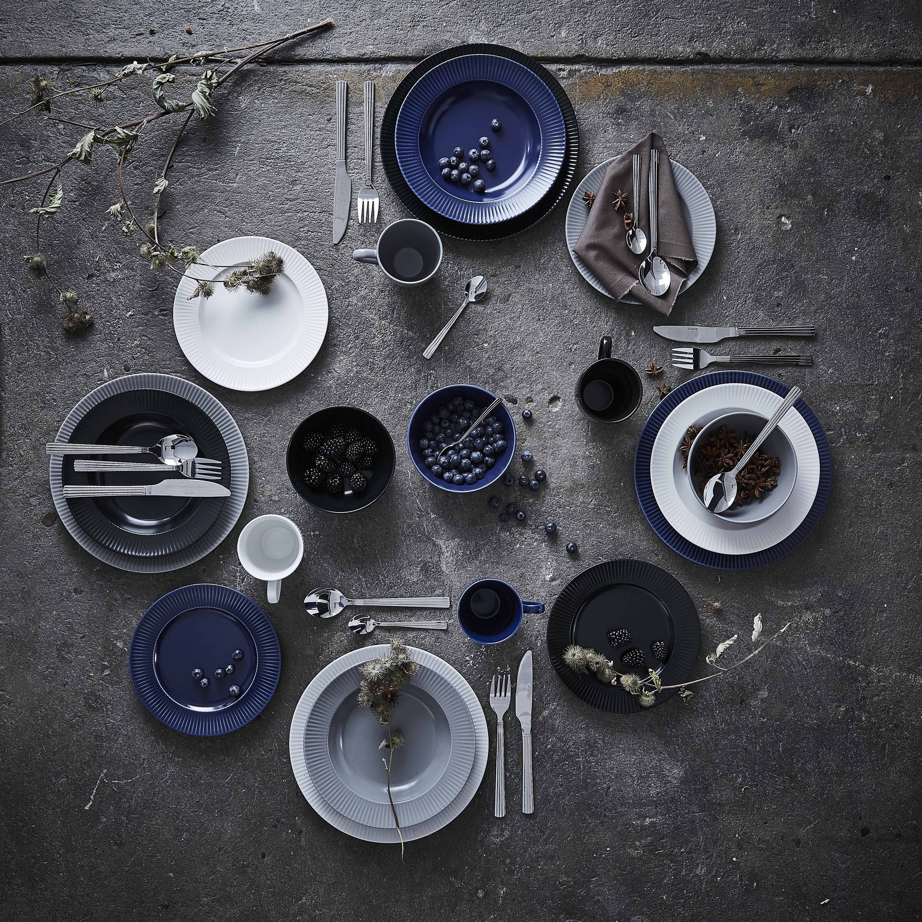 Aida Groovy stentøy frokosttallerken 21 cm grå