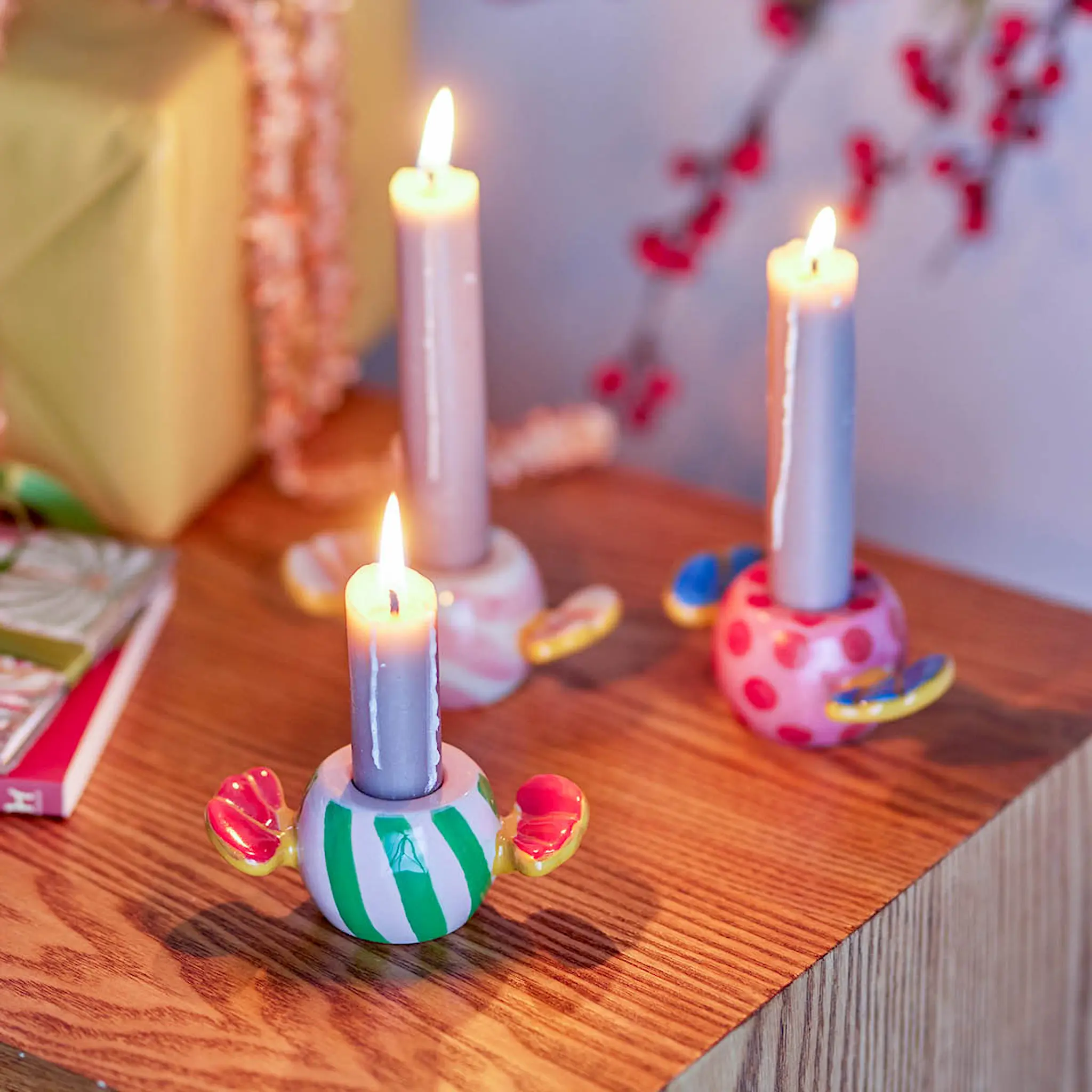 Bloomingville Caramella ljusstake 3-pack 9,5x4,5x5 cm multi