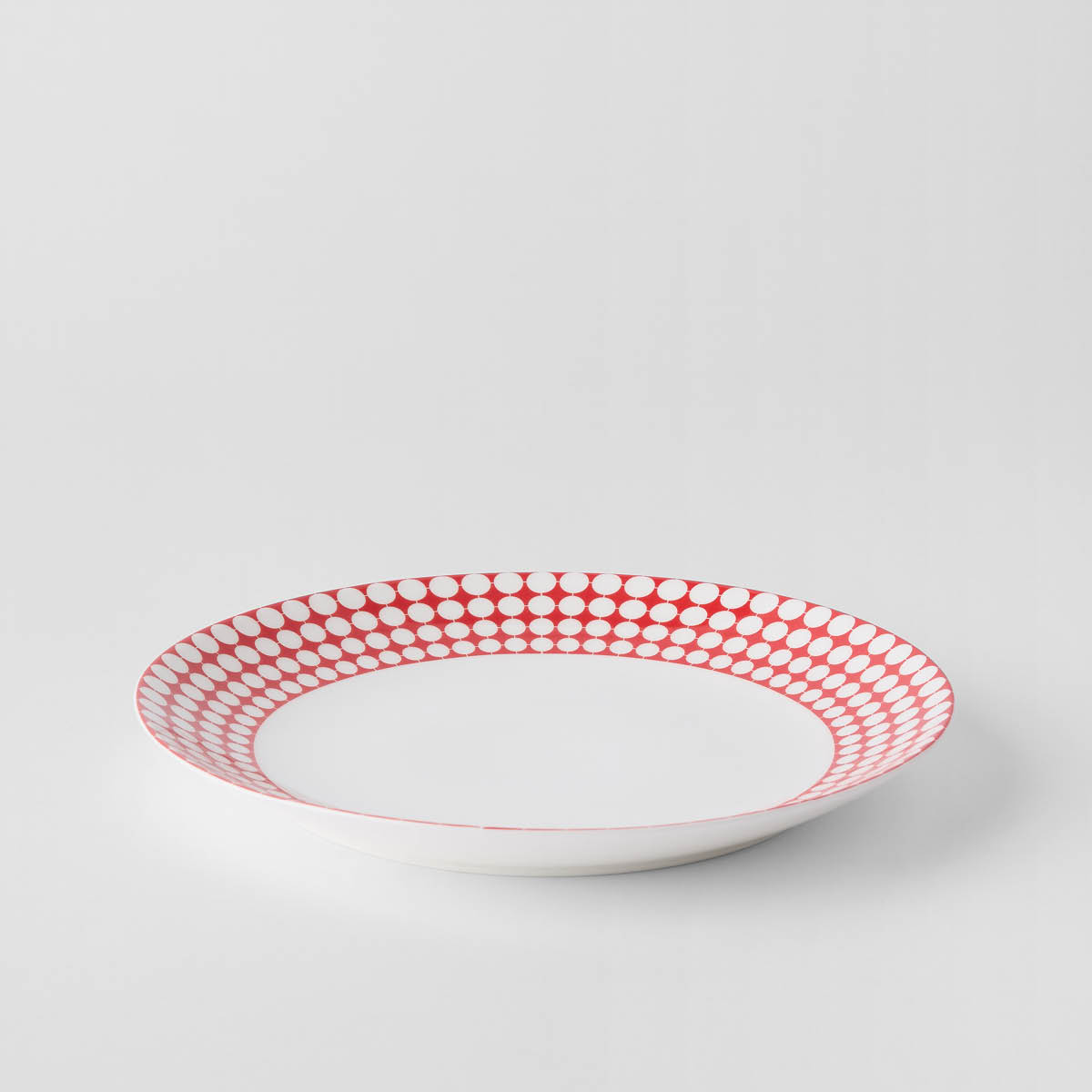 Gustafsberg Eva tallrik utan bräm 22 cm rödvit