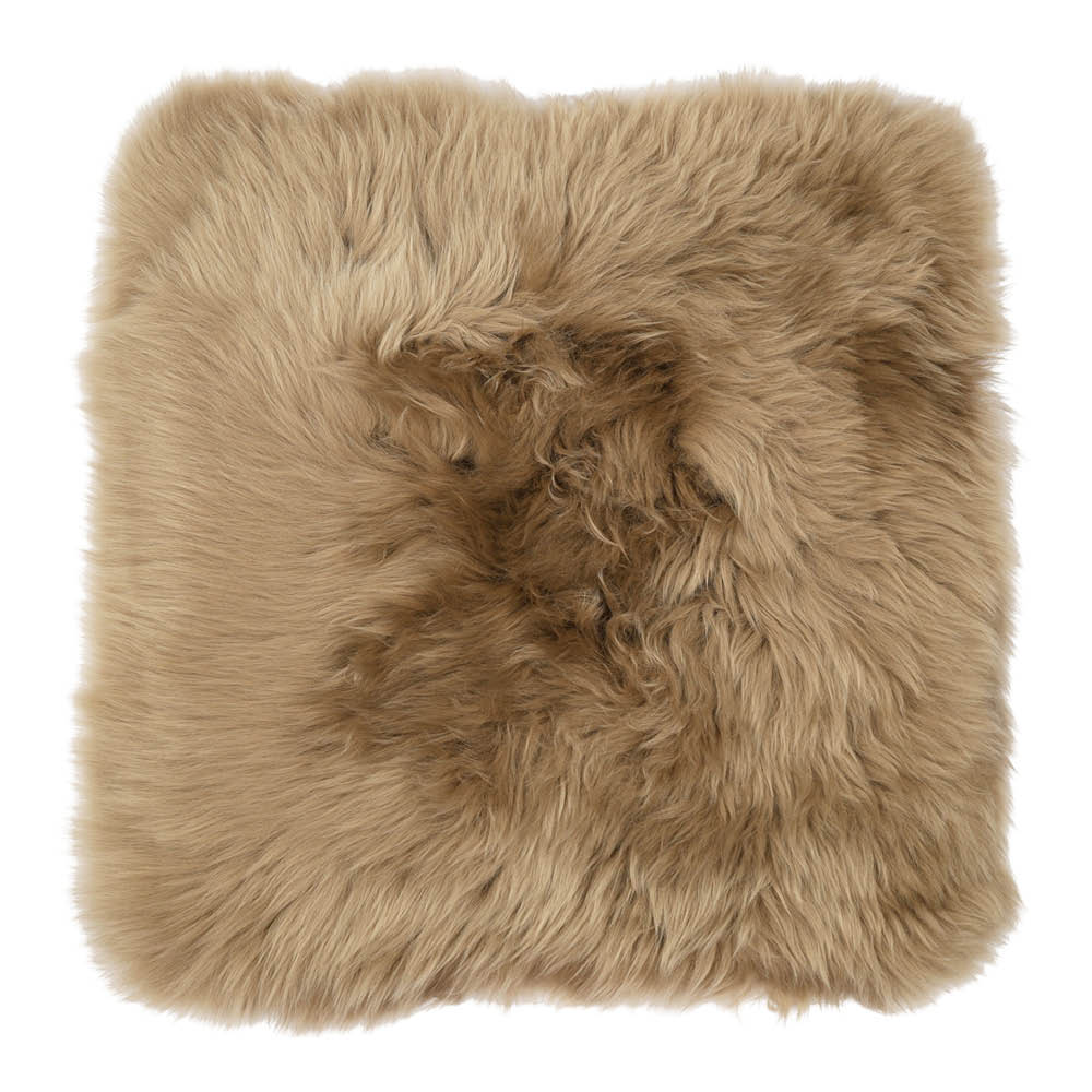 Natures Collection Sittdyna New Zealand fårskinn lång ull 40x40 cm taupe