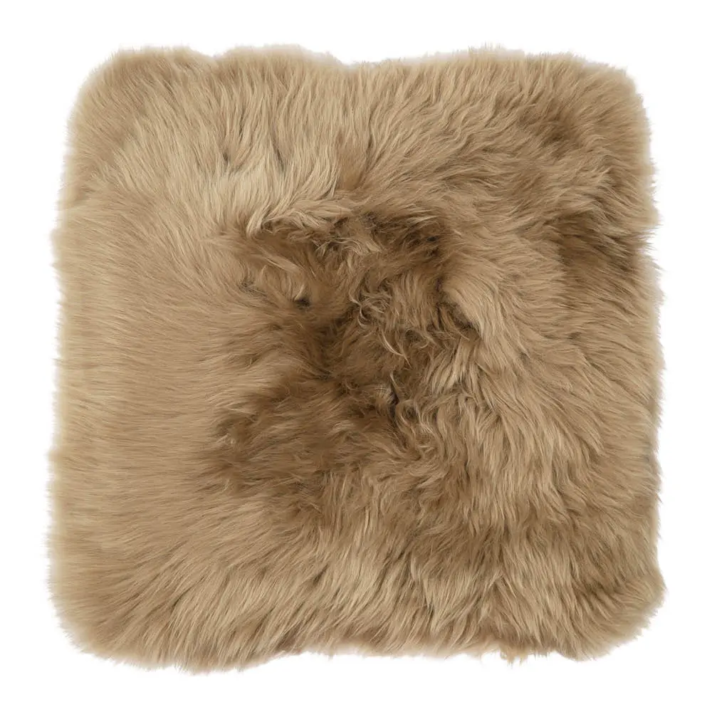 Sitteunderlag new zealand saueskinn lang ull 40x40 cm taupe