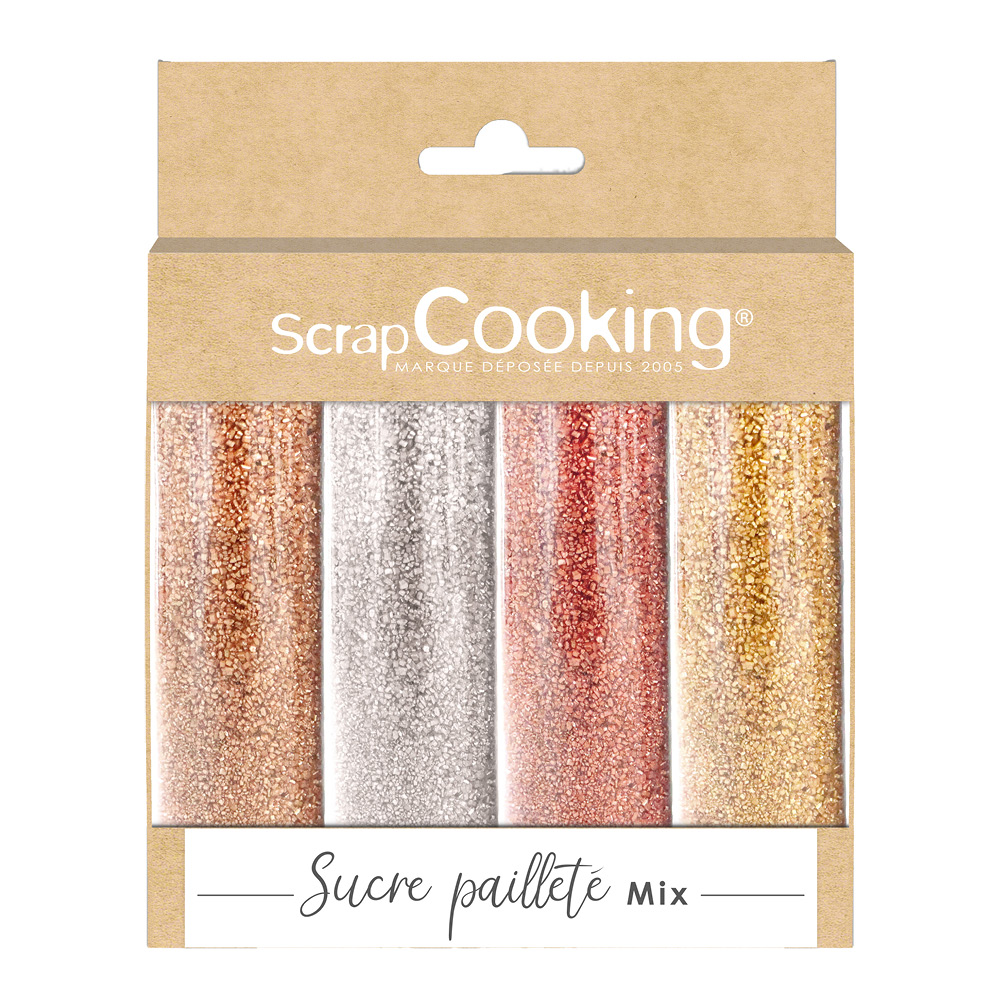 ScrapCooking Ätbart glitter 4-pack 76 g brons/silver/rubin/rosé