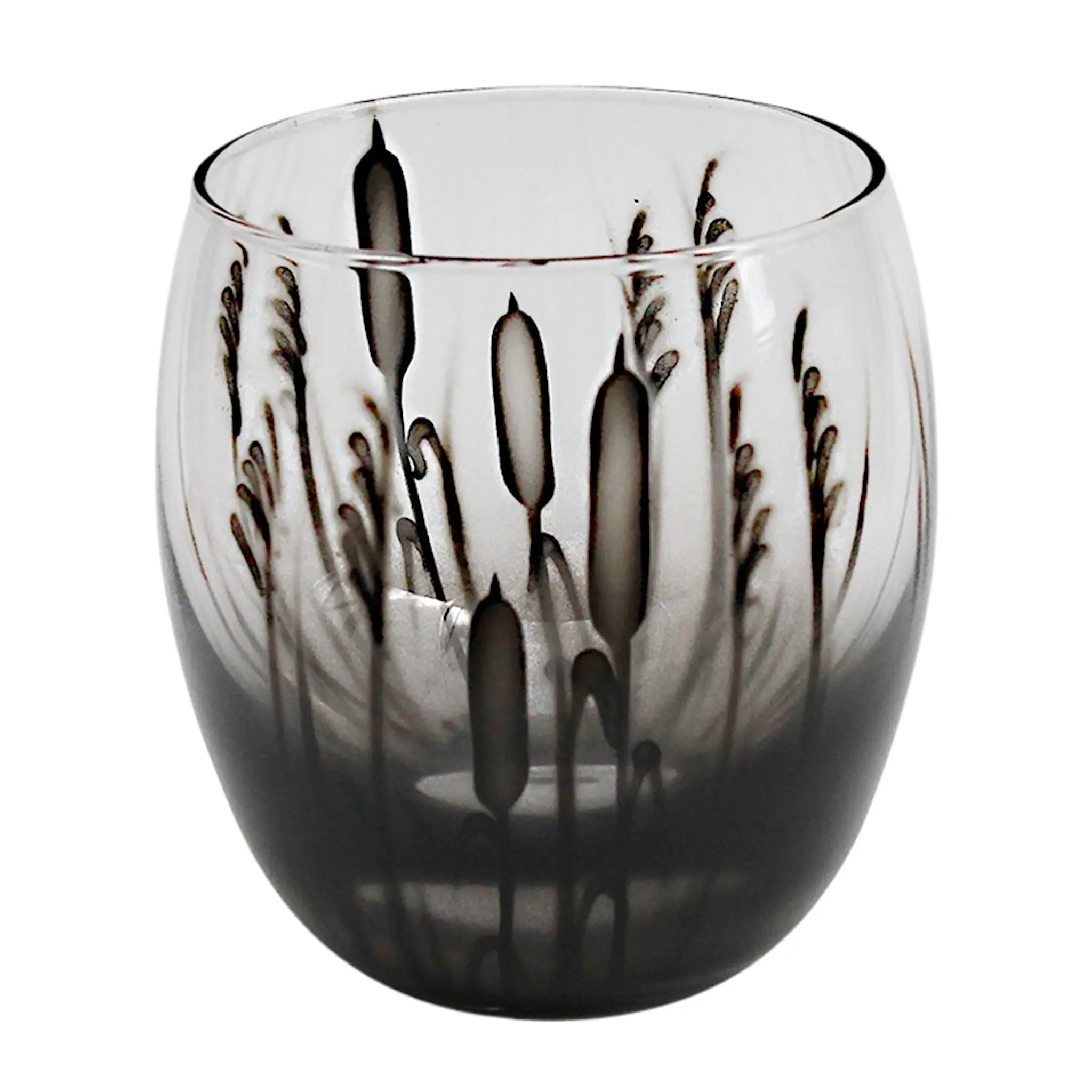 Nybro Crystal Kaveldun Ljuslykta 10x9,5 cm Grå