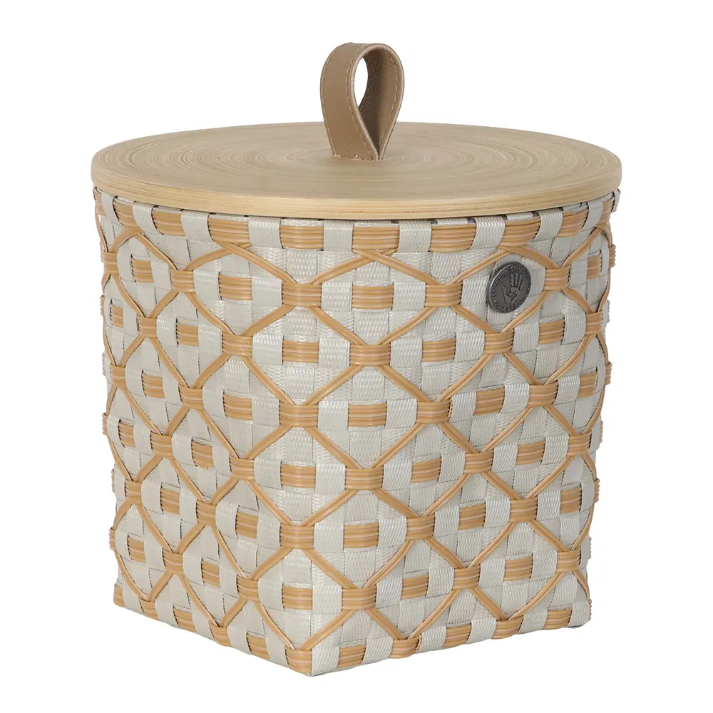 Ivy & Rose liten kurv m/lokk 20x19 cm pale grey