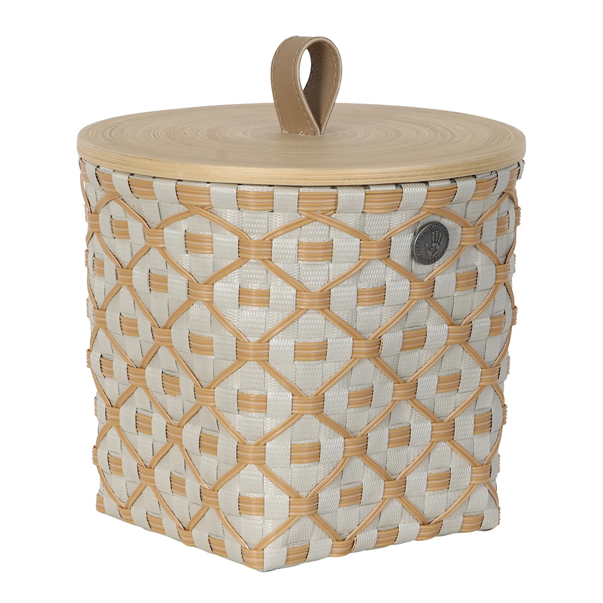 Handed By Ivy & Rose liten kurv m/lokk 20x19 cm pale grey