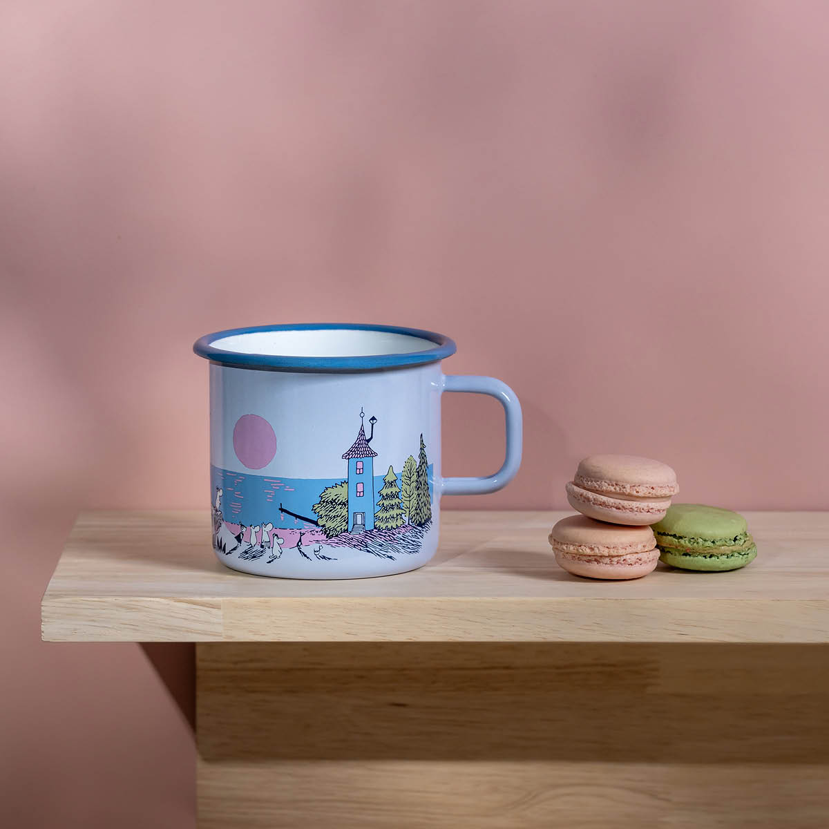 Muurla Mumin Emaljmugg Solnedgång 55 cl blå