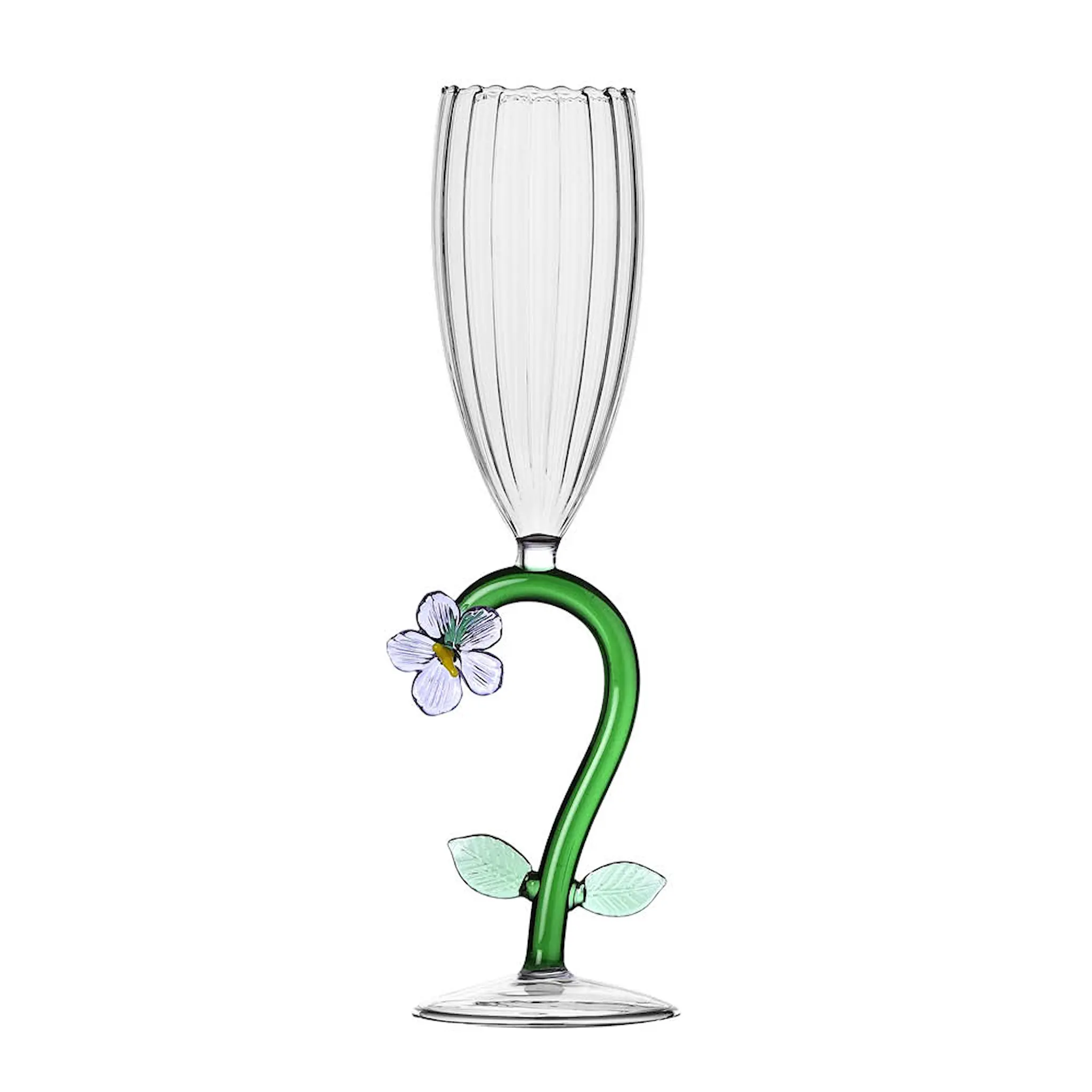 Ichendorf Milano Botanica optisk champagneglass 16 cl lilla blomst