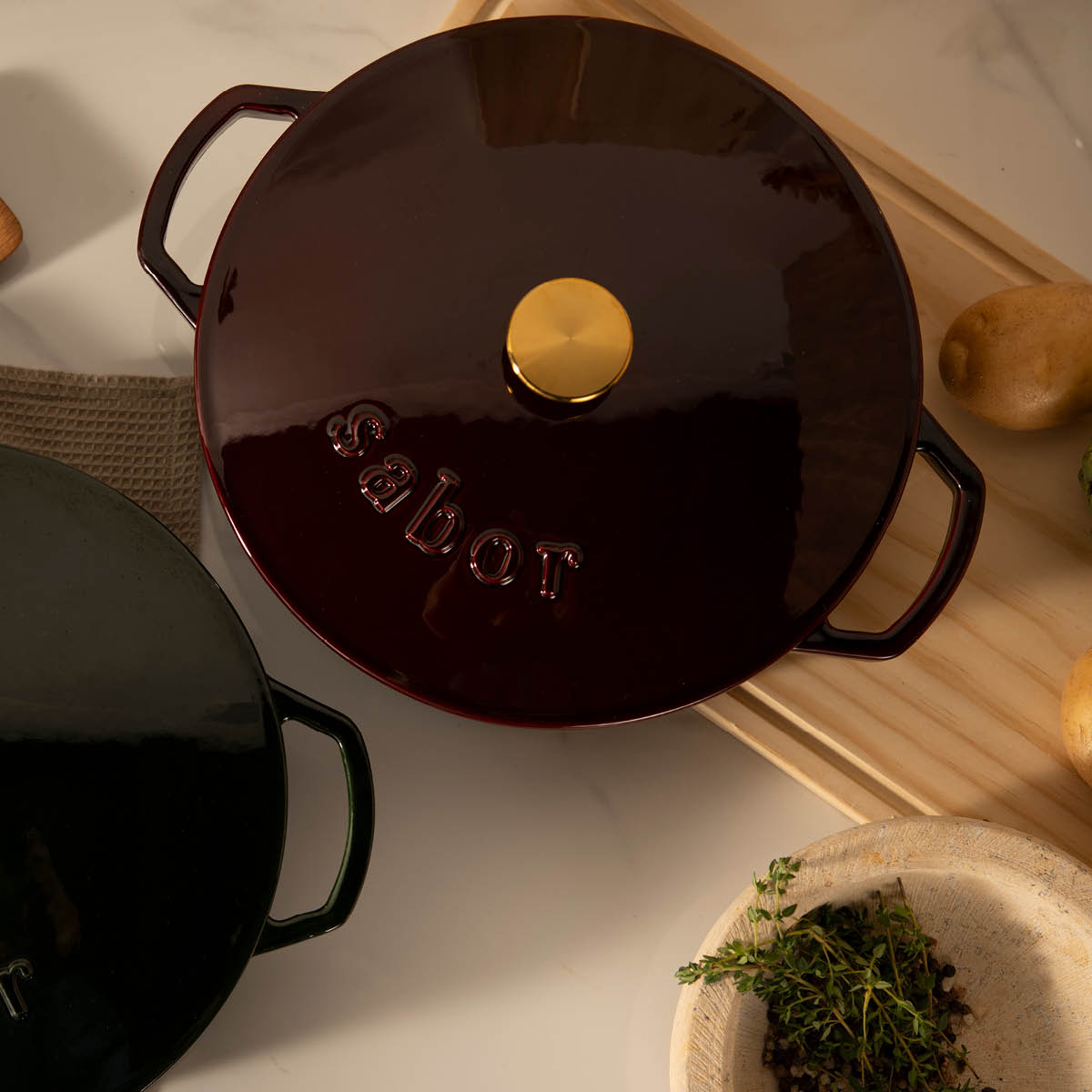 Sabor Classic buffégryta 3,5 L gjutjärn Zinfandel Brass