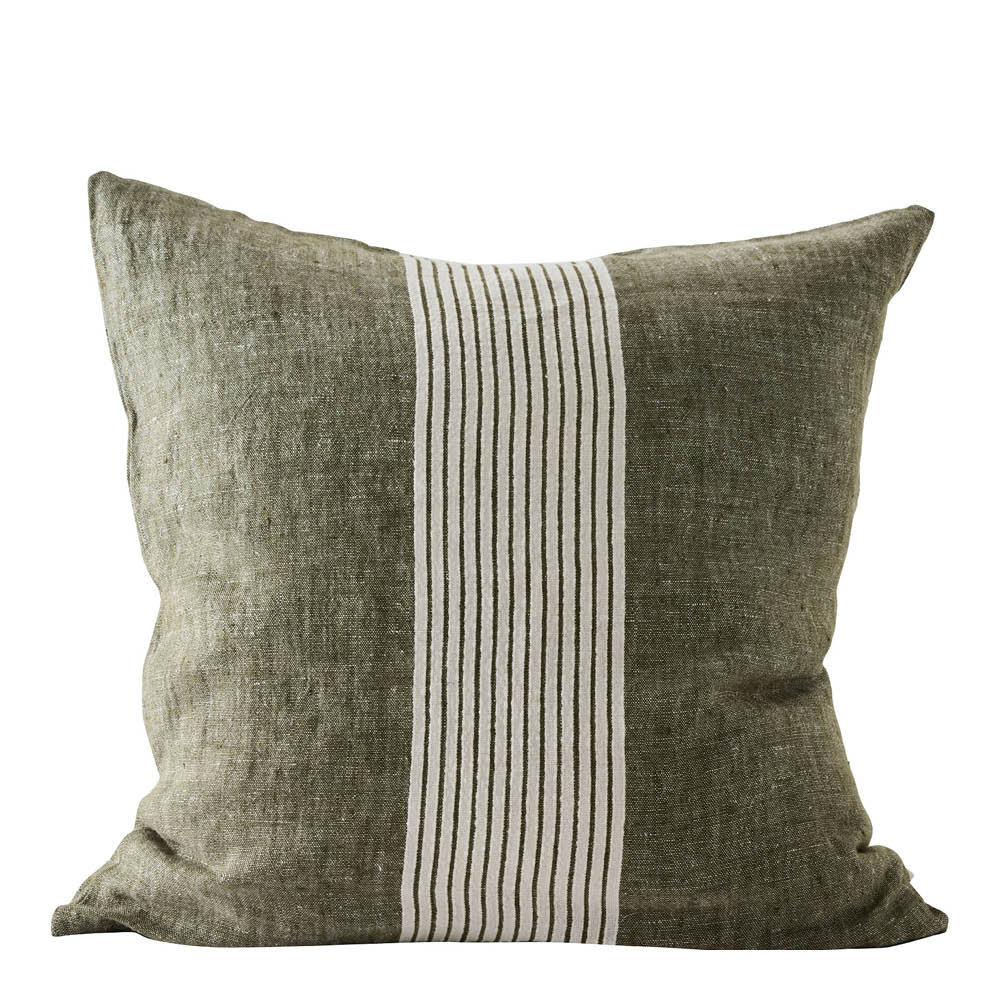 Tell Me More Colette kuddfodral linne 50x50 cm gröna ränder