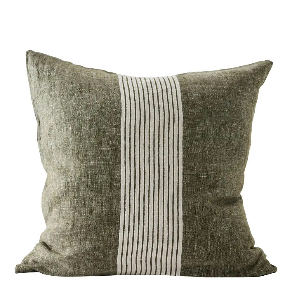 Colette putetrekk i lin 50x50 cm grønne striper