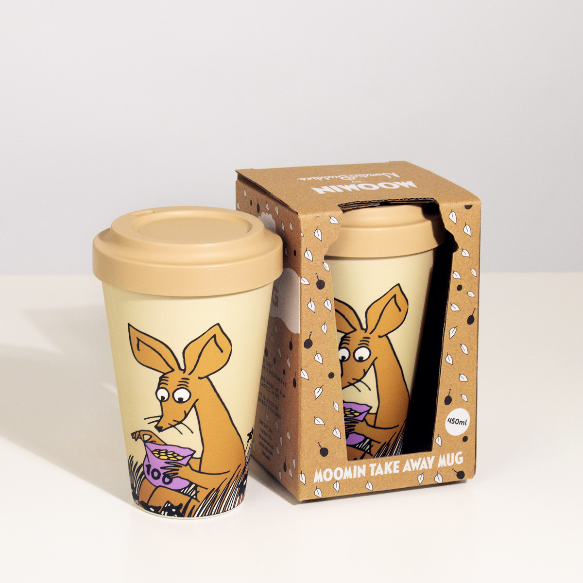 Nordicbuddies Mumin take away mugg 45 cl Sniff räkna pengar beige