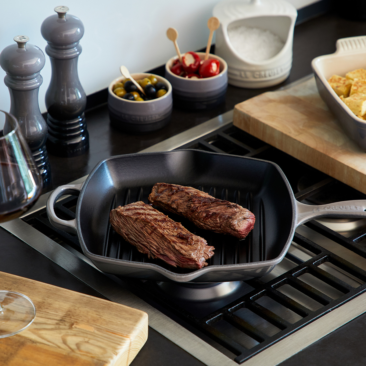 Le Creuset Grillpanne støpejern 26 cm flint