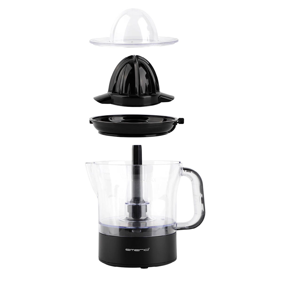 EMERIO Sitruspresser med tilbehør 700 ml svart