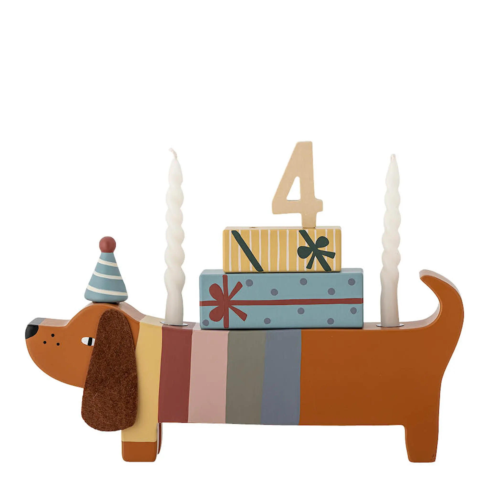 Bloomingville MINI Charlie bursdagstog hund 28 cm multi