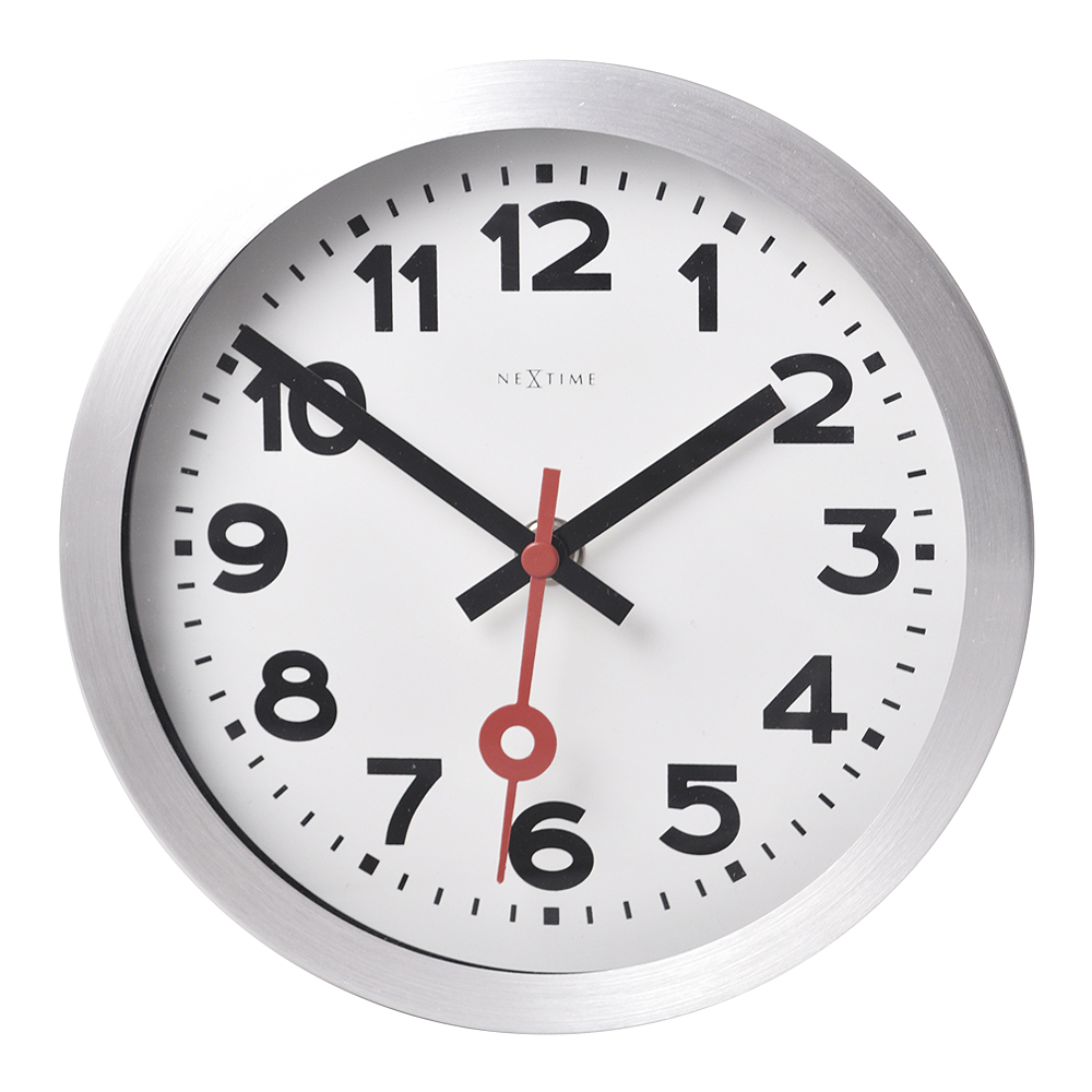 NeXtime - Station Seinäkello 19 cm Valkoinen