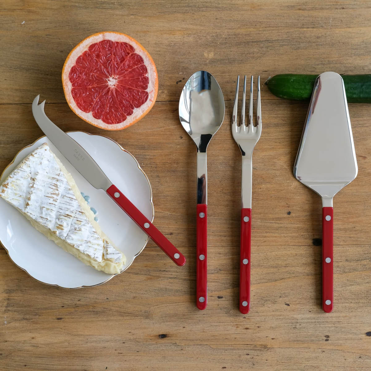Sabre Bistrot kakespade 25 cm burgundy