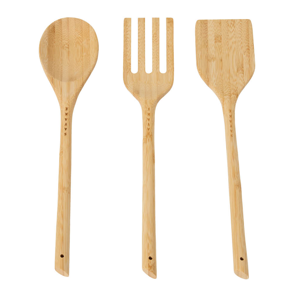 Satake Redskapssett trekjøkkenredskaper 3 deler bambus