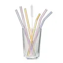 Rainbow sugrör i glas 21,5 cm 6-pack lila/rosa/gul