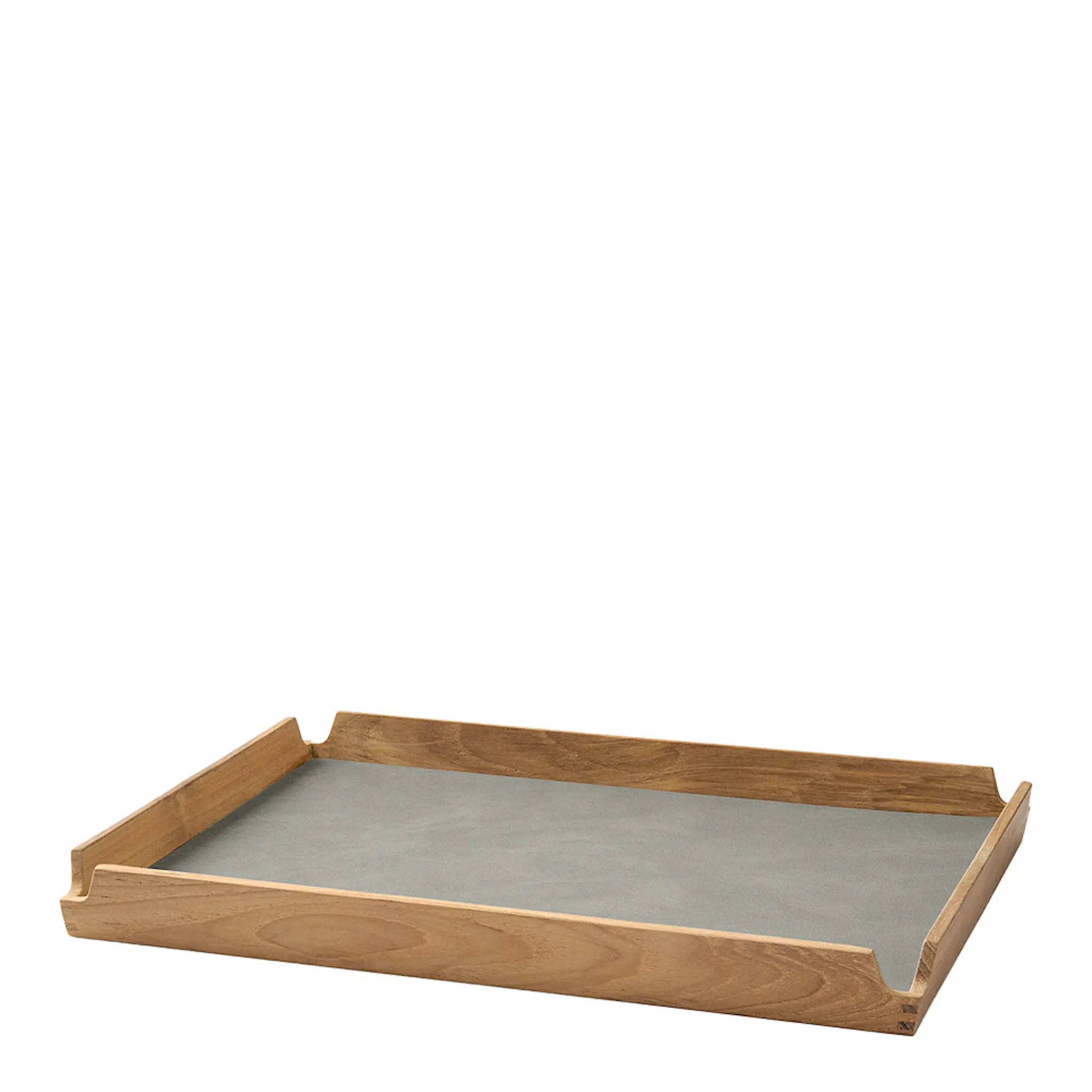 LIND DNA Airy teak bricka medium 28x36 cm nupo ljusgrå