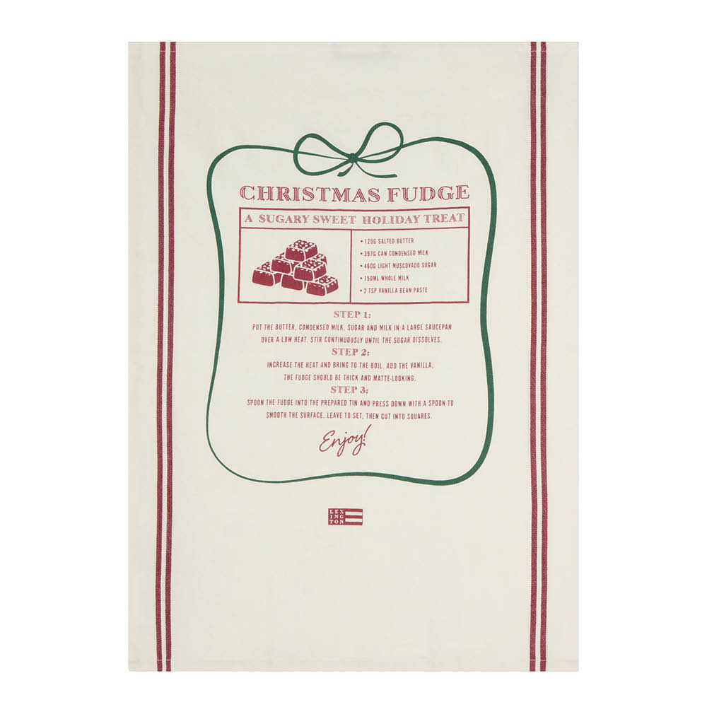 Lexington Original kjøkkenhåndkle Christmas Fudge 50x70 cm hvit/rød/grønn