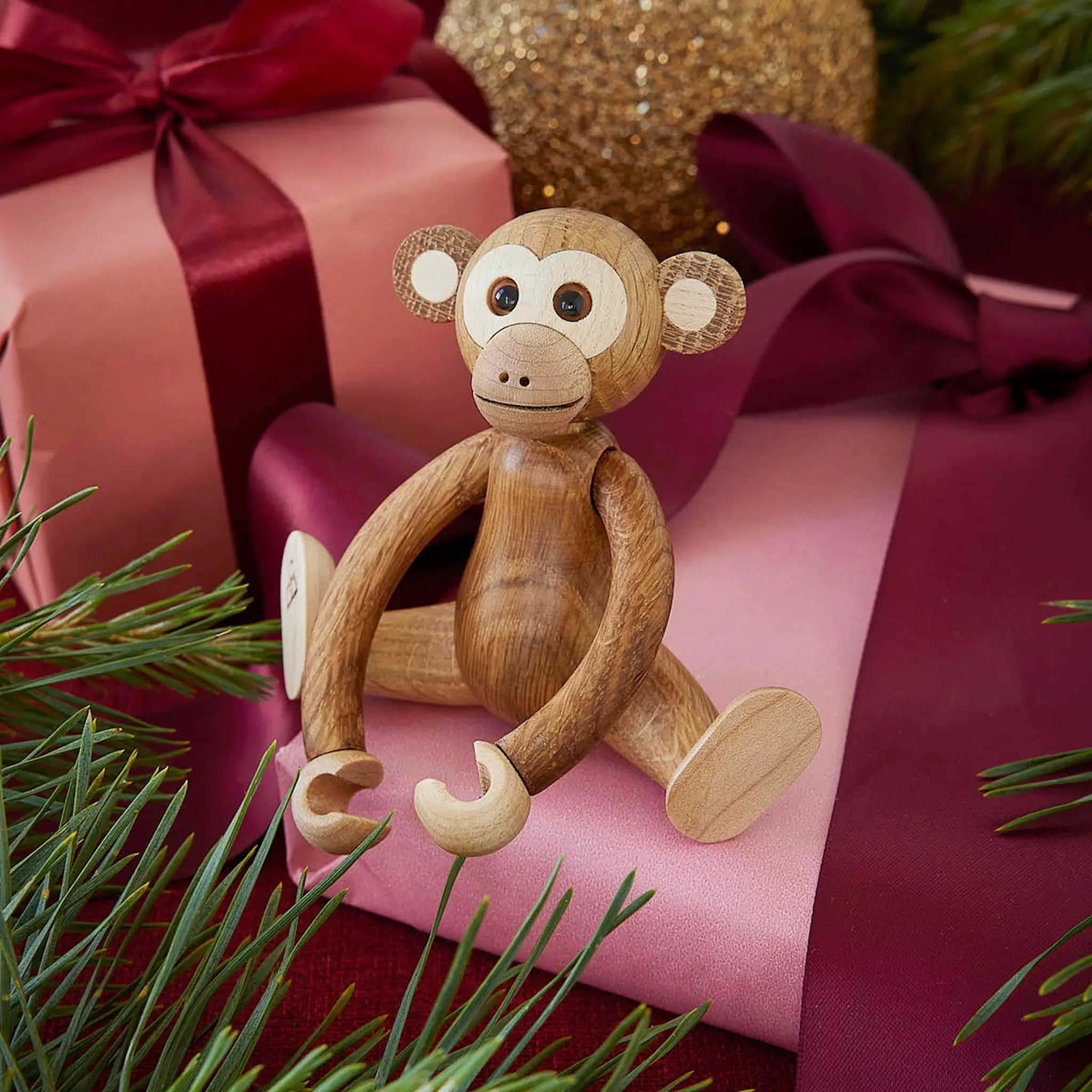 Spring Copenhagen Jolly Apina Puufiguuri 11 cm Tammi