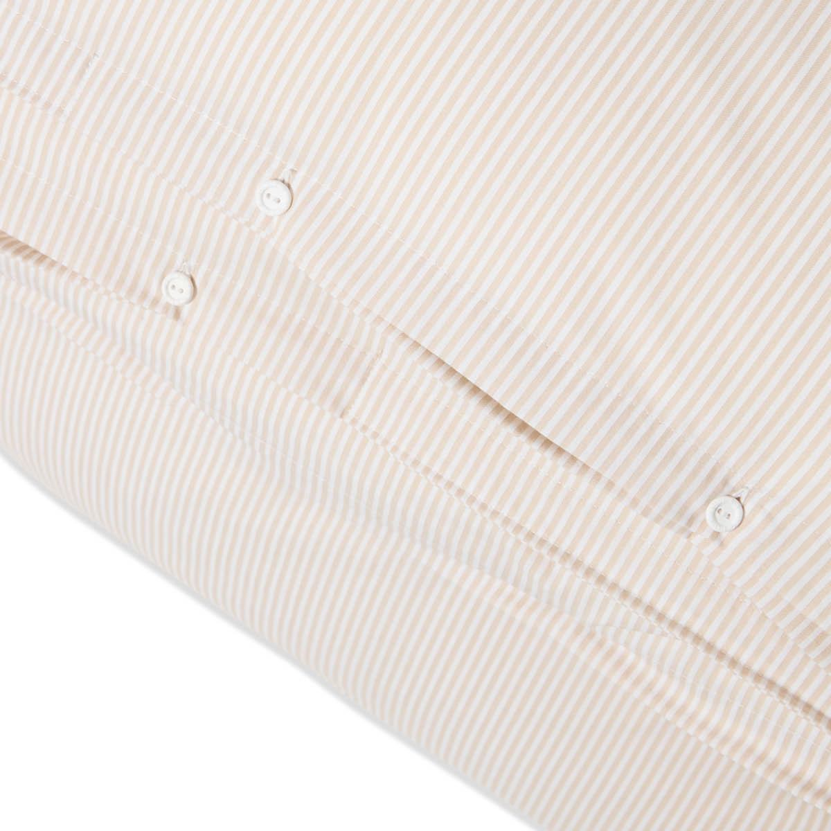 Lexington Striped Cotton Sateen påslakanset 220x220 cm beige/vit