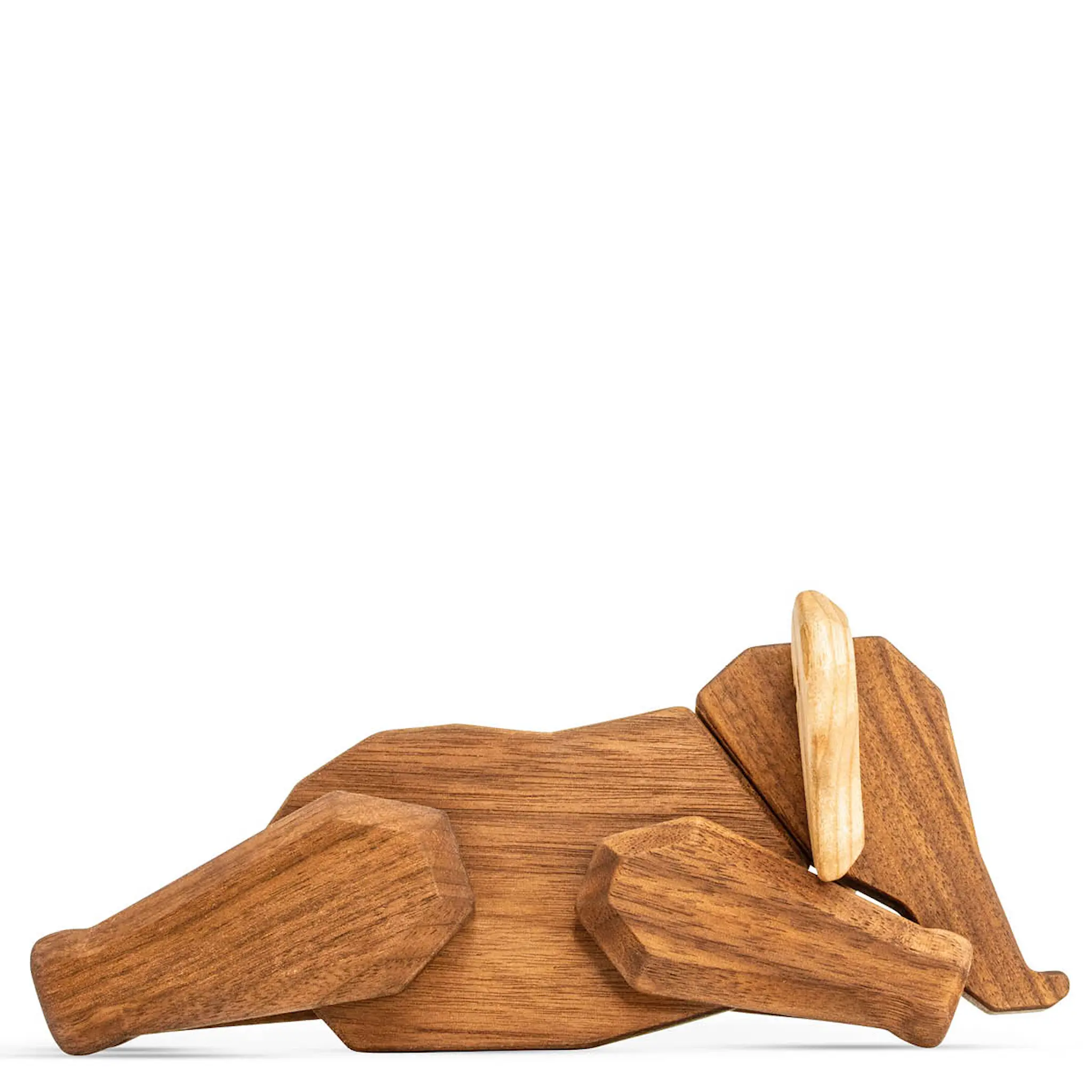 FableWood Puufiguuri Äiti norsu 12 cm Pähkinä/Saarni