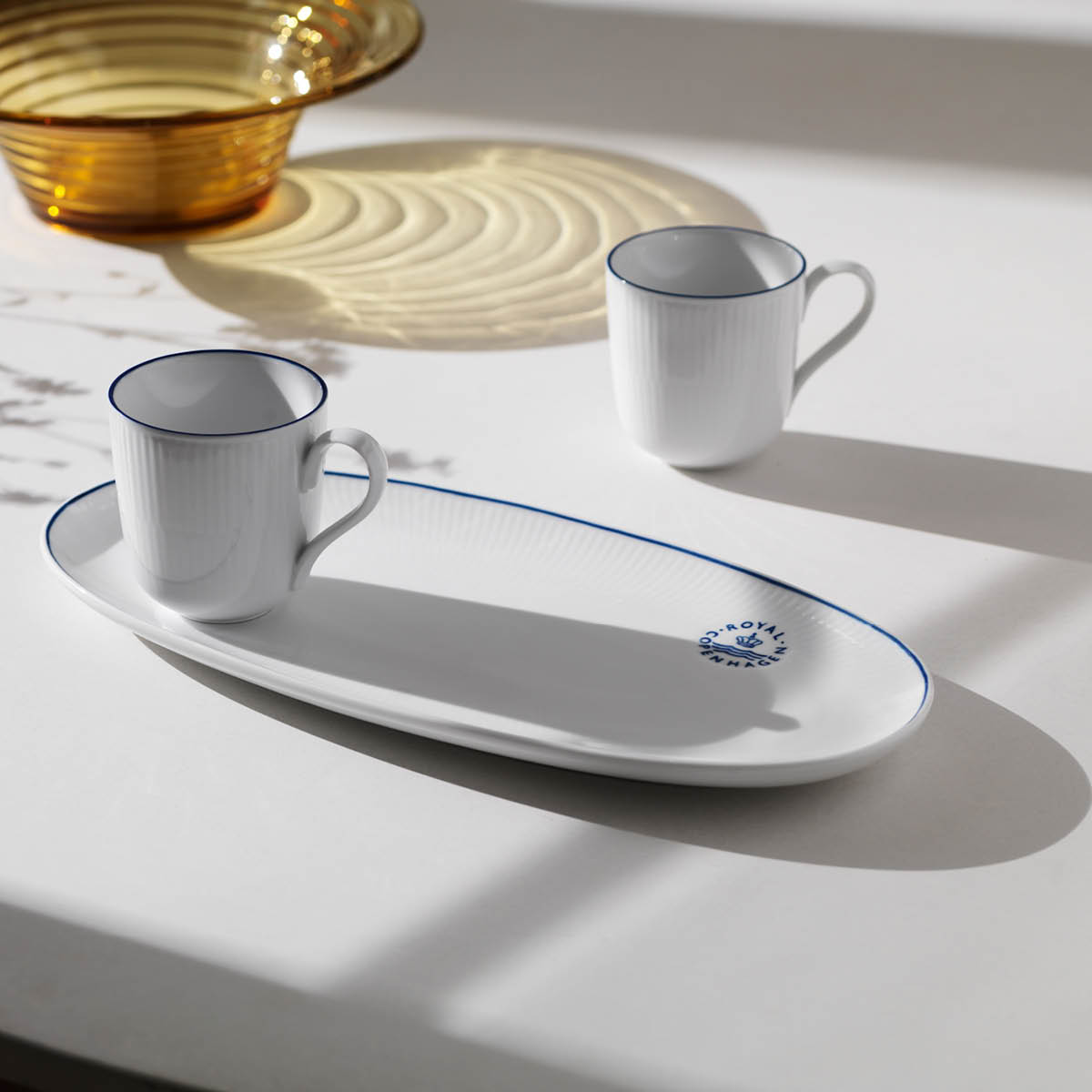 Royal Copenhagen Blueline oval tallerke 37 cm