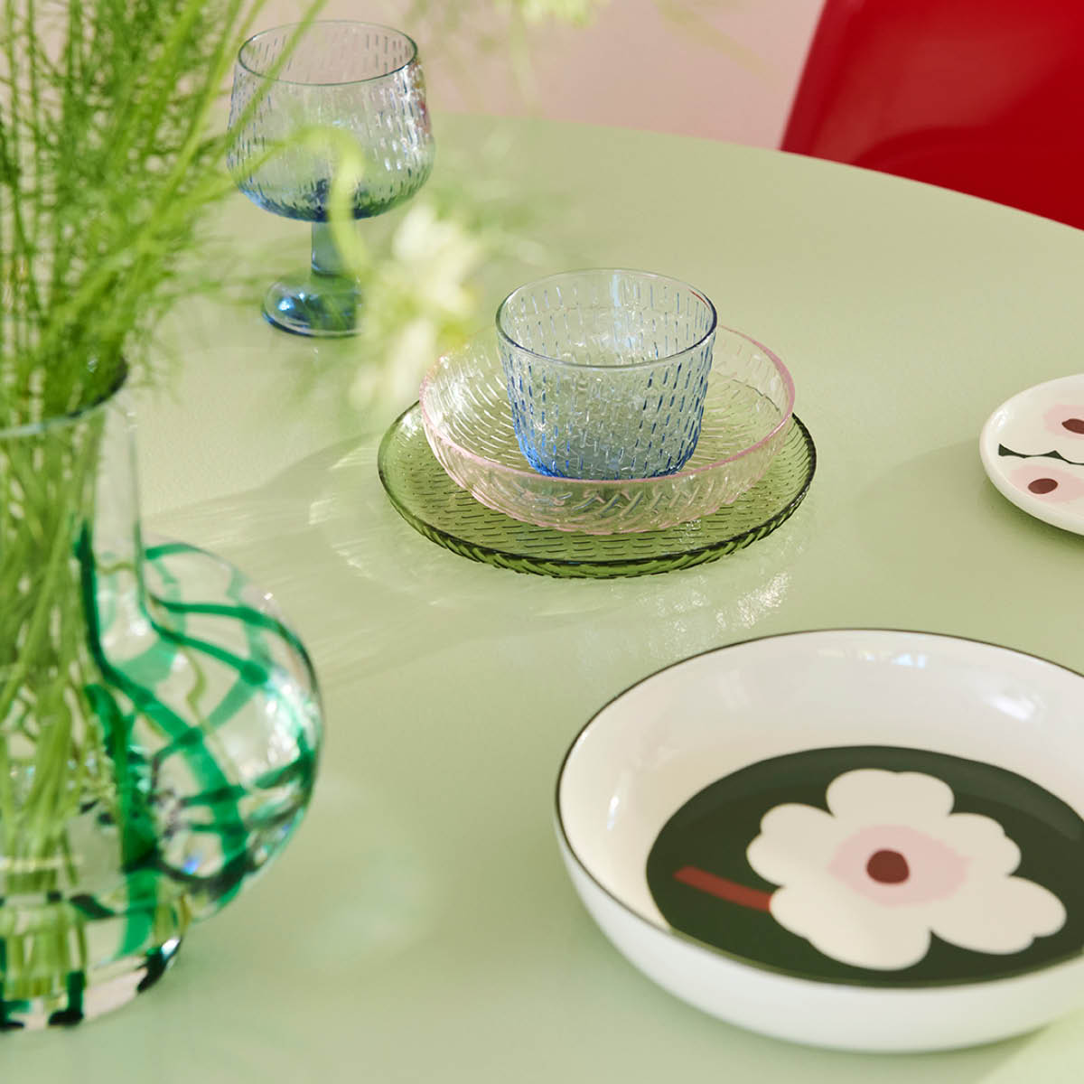 Marimekko Unikko Syvä lautanen 20,5 cm Tummanvihreä/Roosa