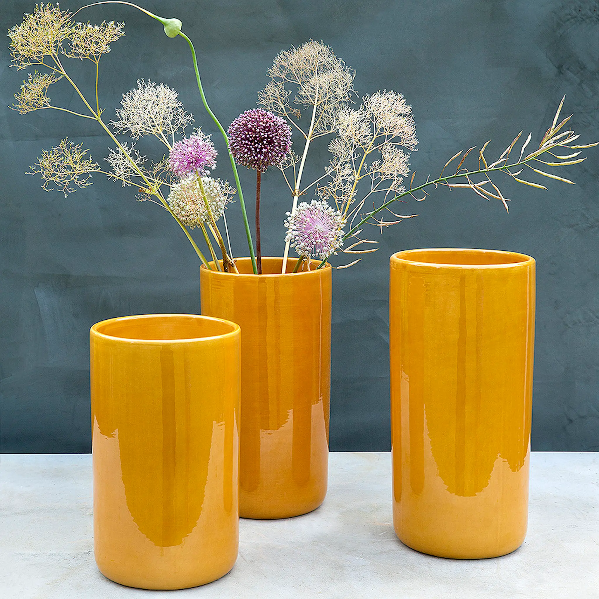 Bergs Potter Oak Vas 35 cm Gul amber
