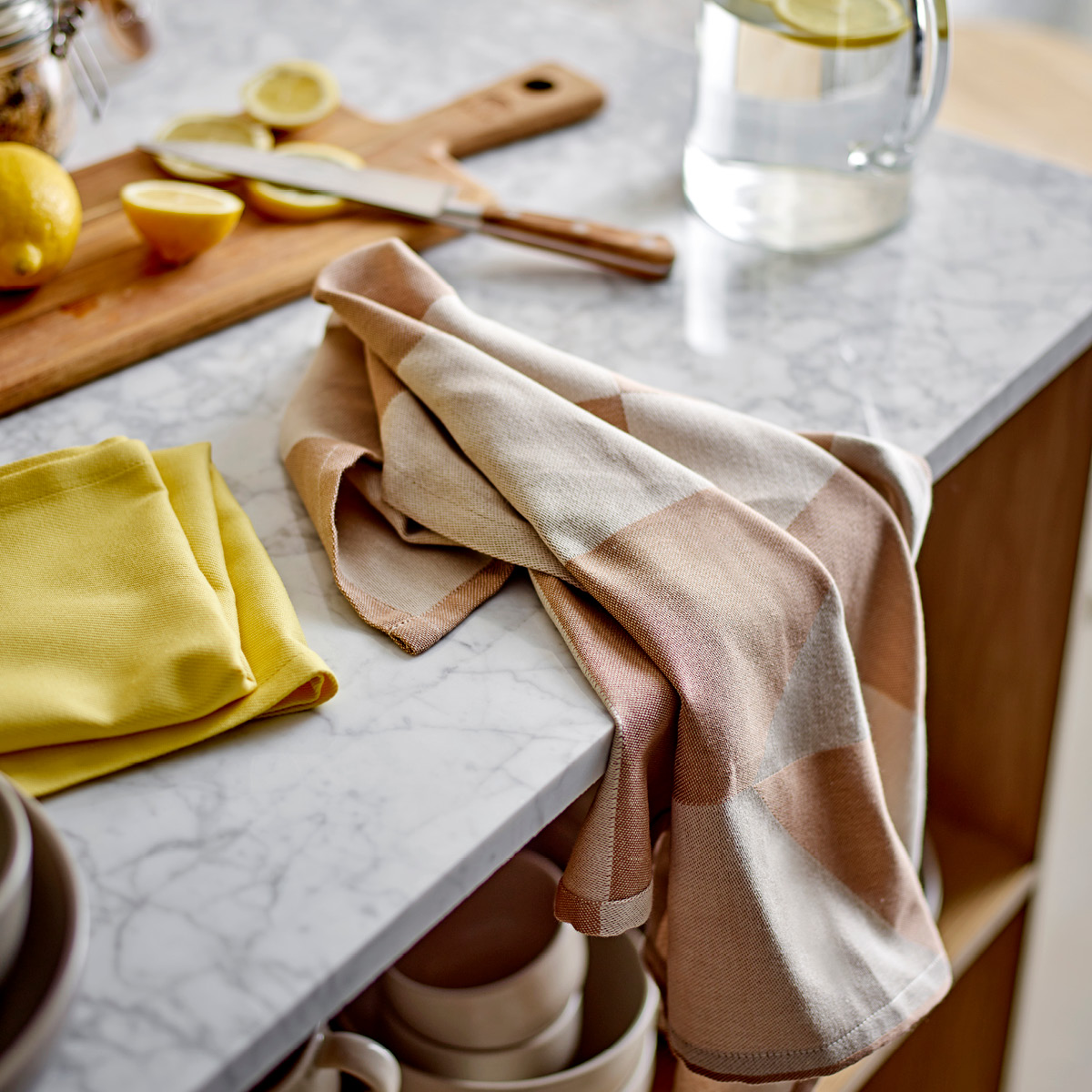 Södahl Twist Keittiöpyyhe 50x70 cm 2 kpl Warm Taupe