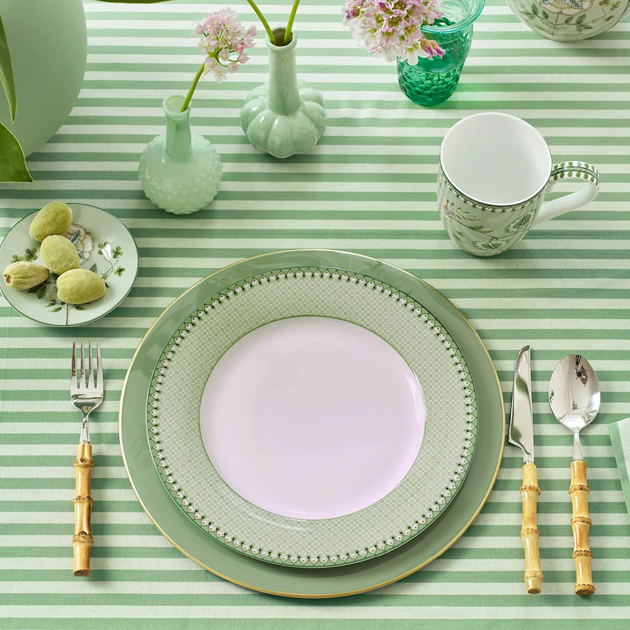 Pip Studio Lily & Lotus Tiles Lautanen 26,5 cm Vaaleanvihreä