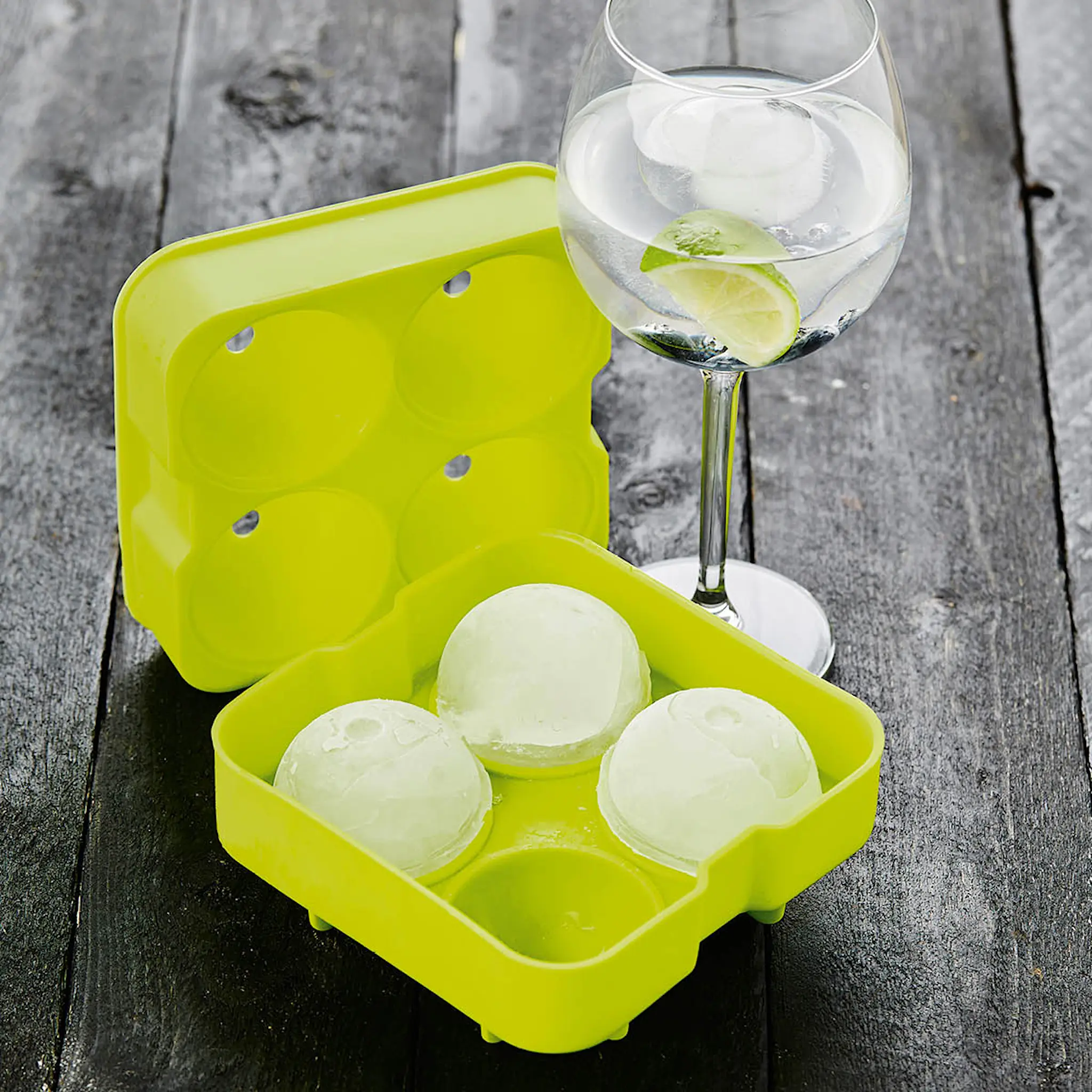 Point Virgule Isform för 4 st isklot liten grön