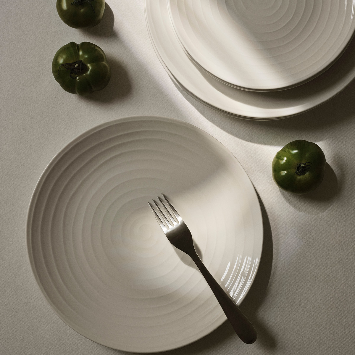 Design House Stockholm Blond Tallrik flat 22 cm stripe Vit