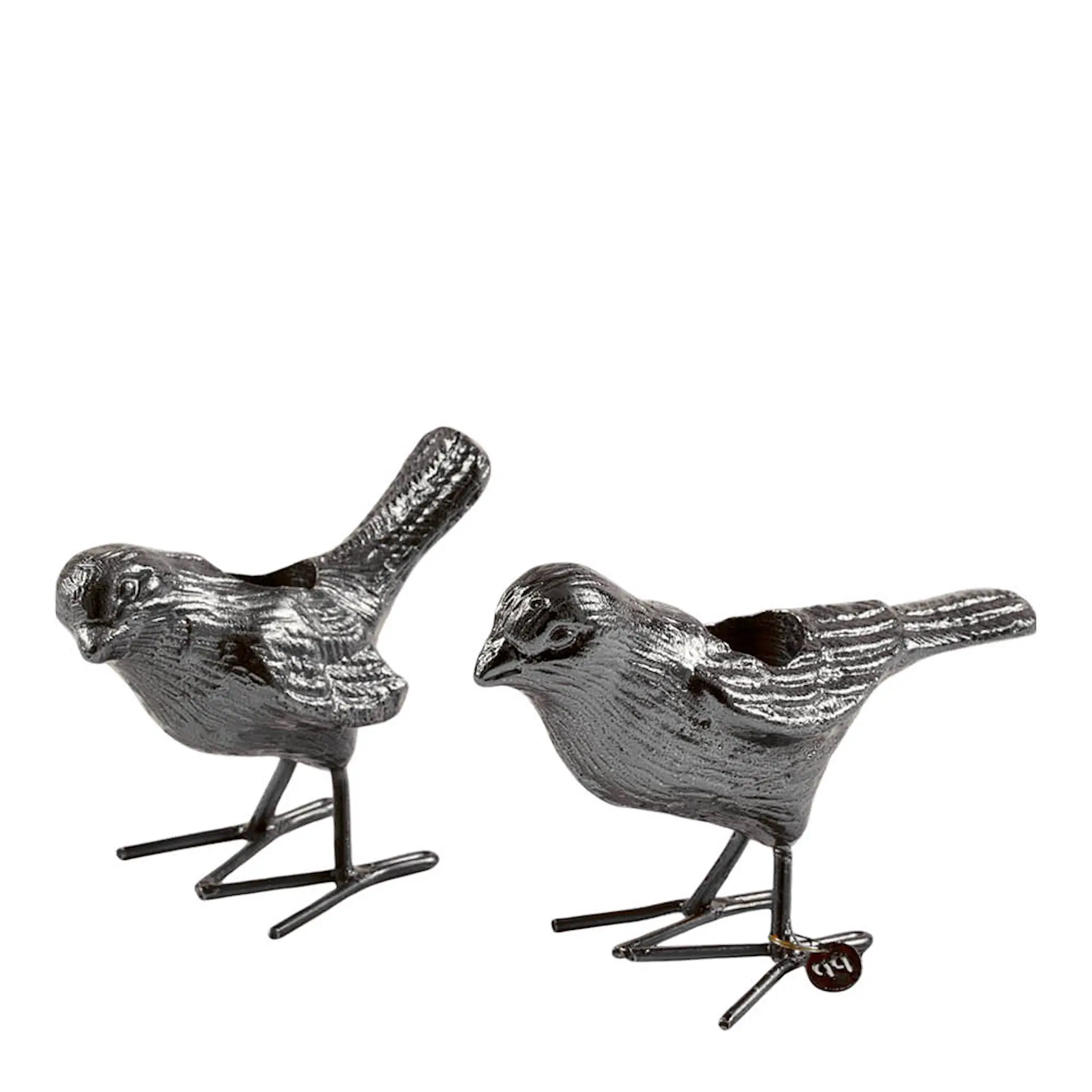 Pols Potten Flock Of Birds kynttilänjalka 12,5 cm 2 kpl hopea
