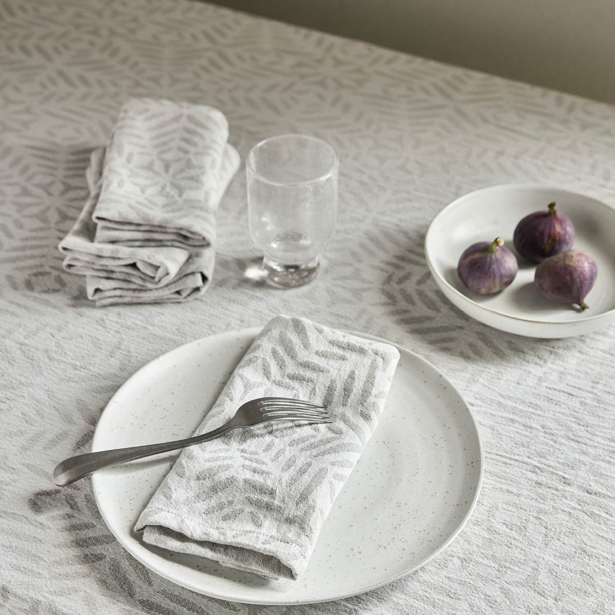 House Doctor Clip tygservett i bomull 40x40 cm 4-pack vit/grå