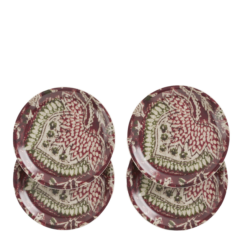 Chamois Oriental glasunderlägg 11 cm 4-pack röd