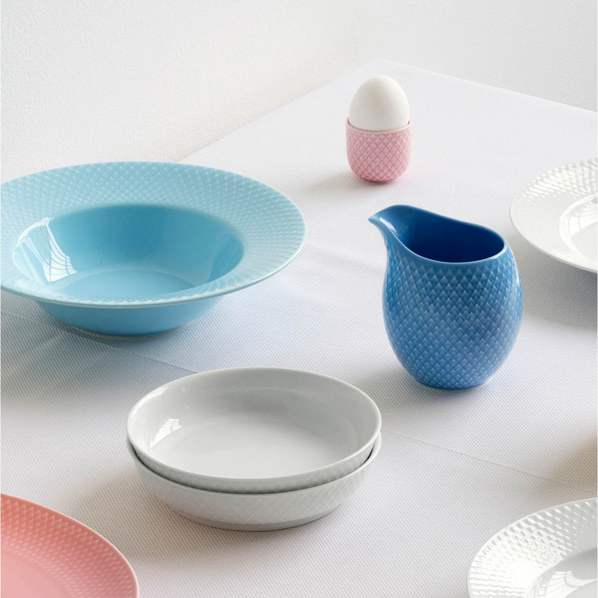 Lyngby Porcelæn Rhombe melkekanne 39 cl blå