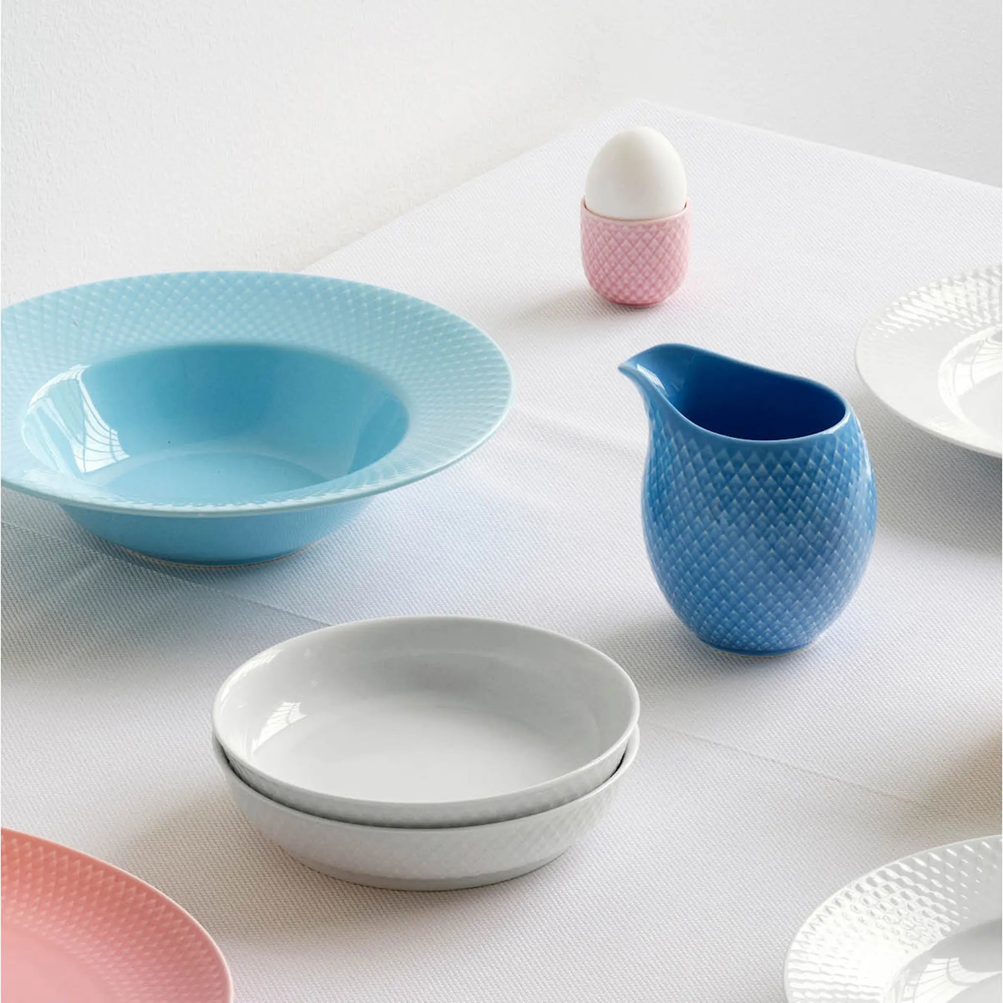 Lyngby Porcelæn Rhomba Mjölkkanna 39 cl Blå
