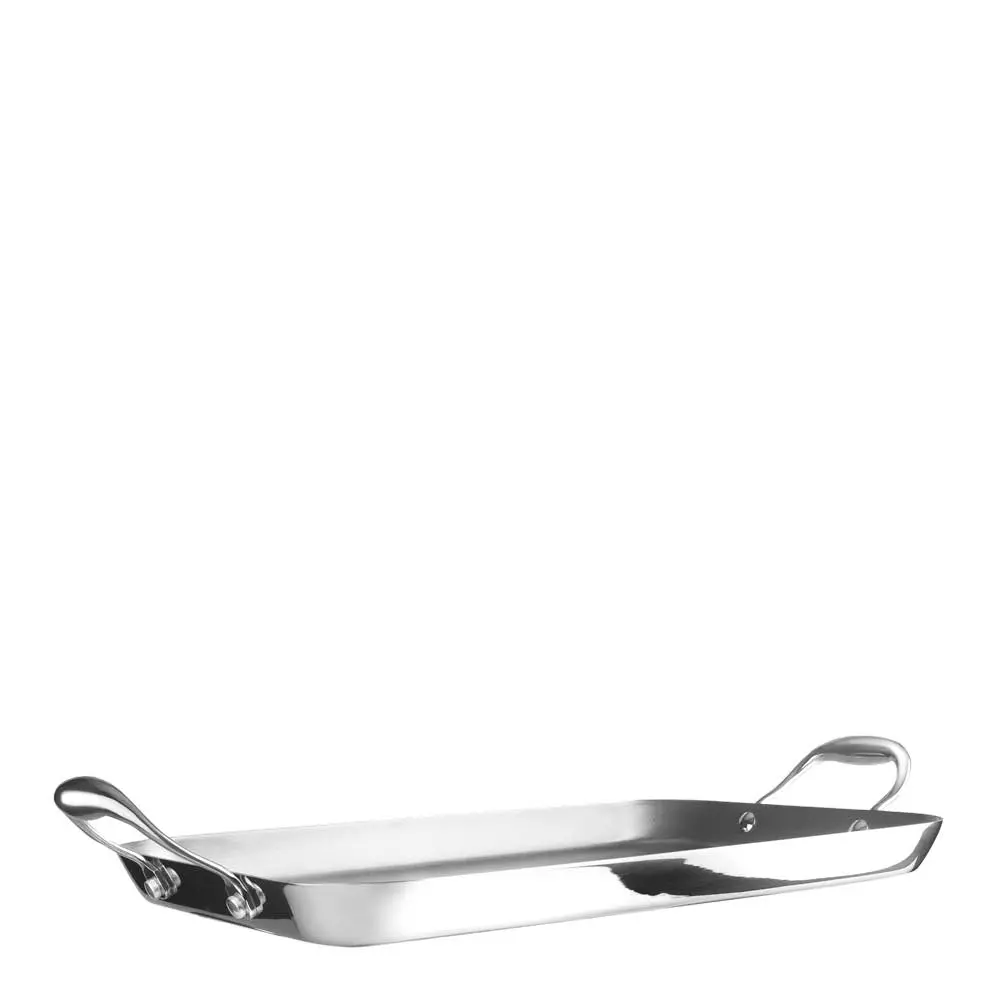 Stekeplate/grillplate i stål 38x25 cm