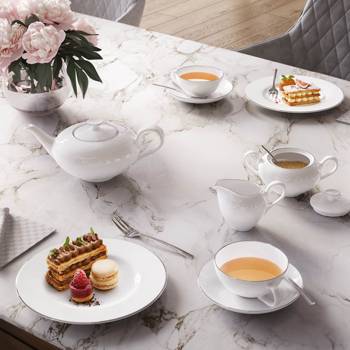 Villeroy & Boch Anmut Gold fat till te/kaffekopp 15 cm vit/guld
