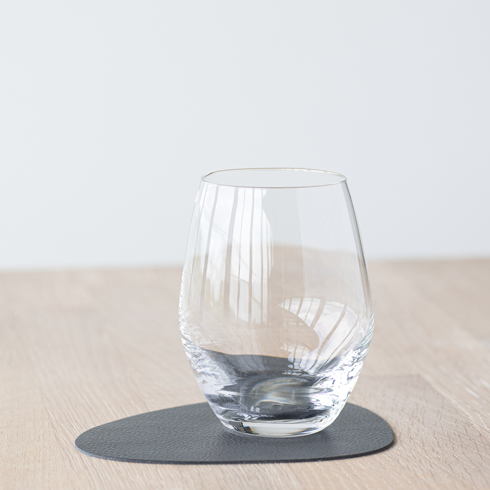 LIND DNA Leather Serene Curve Glasunderlägg 11x13 cm Anthracite