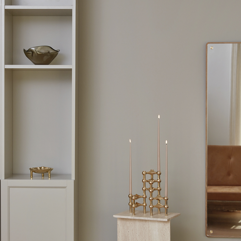 Stoff Nagel Lysestake 11,2x6,5 cm messing