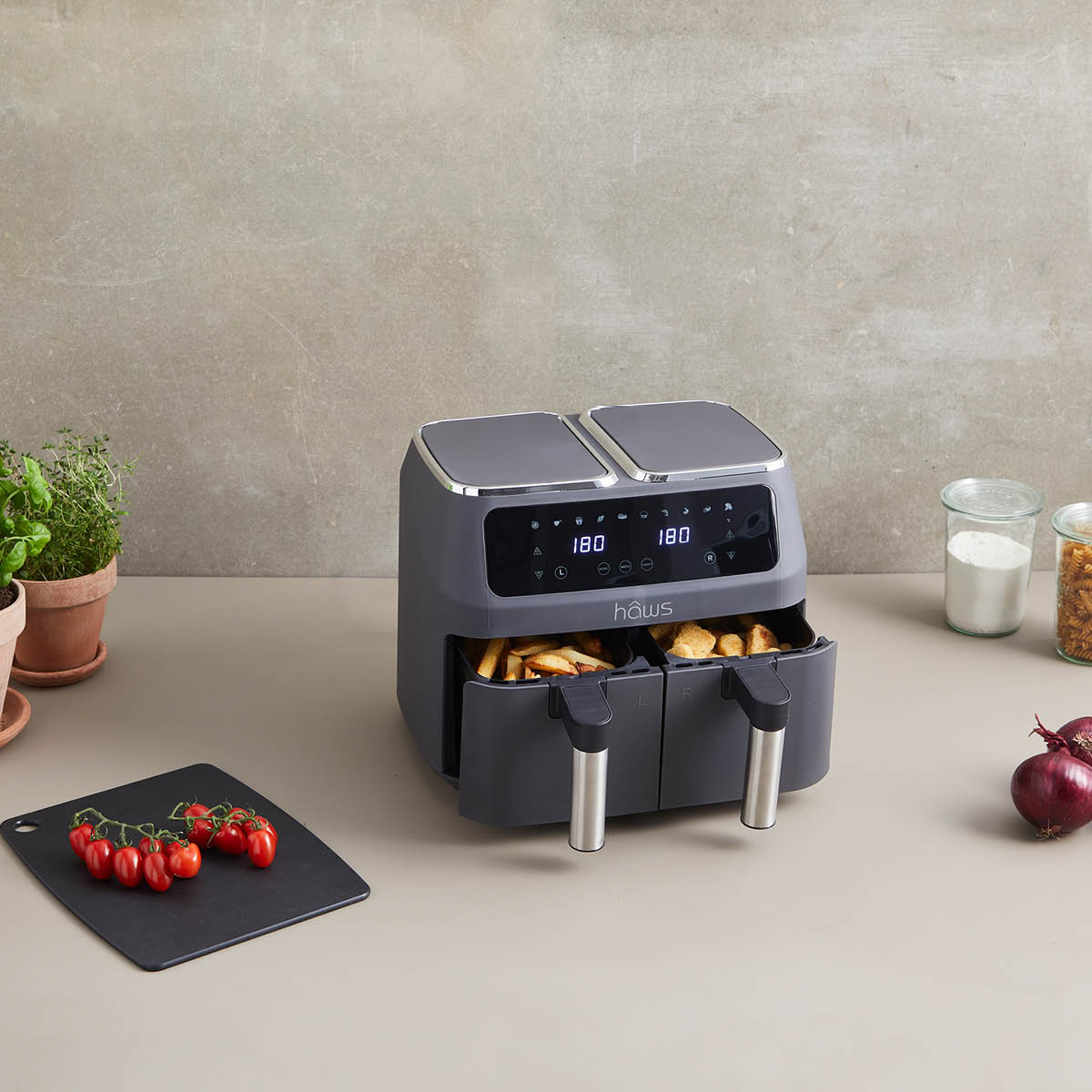 Haws Dubbel airfryer 2 x 4 L 2800W med beläggning