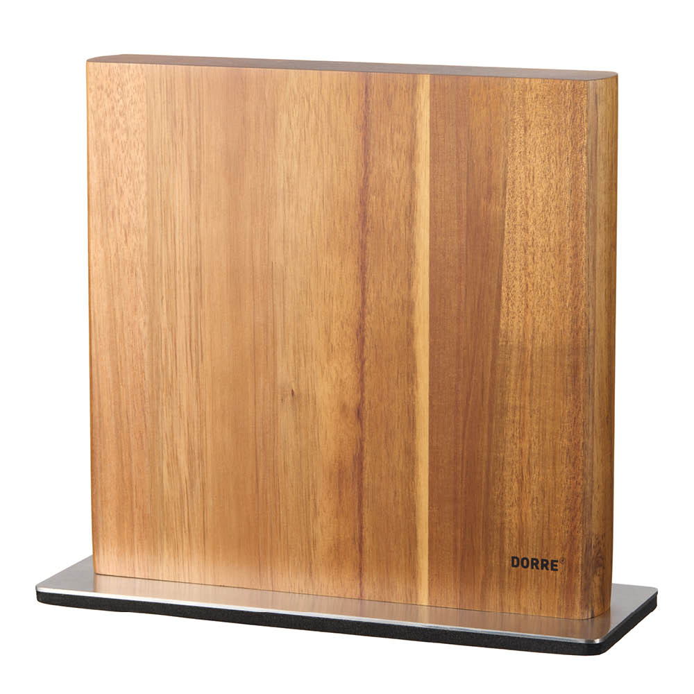 Dorre Kira knivstativ med magnet 25x10 cm akasie/rustfritt stål