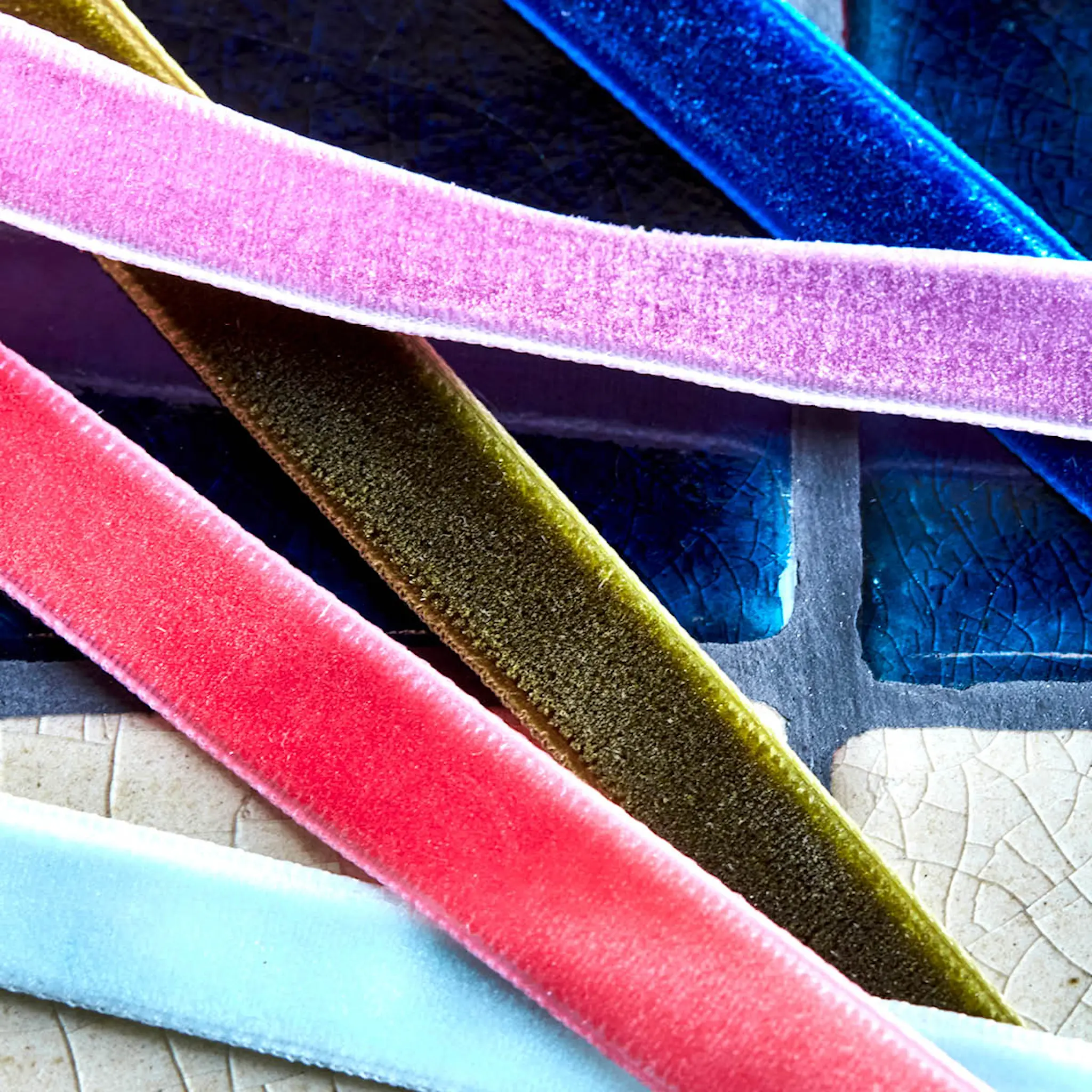 House Doctor Velvet band 5-pack blå korall