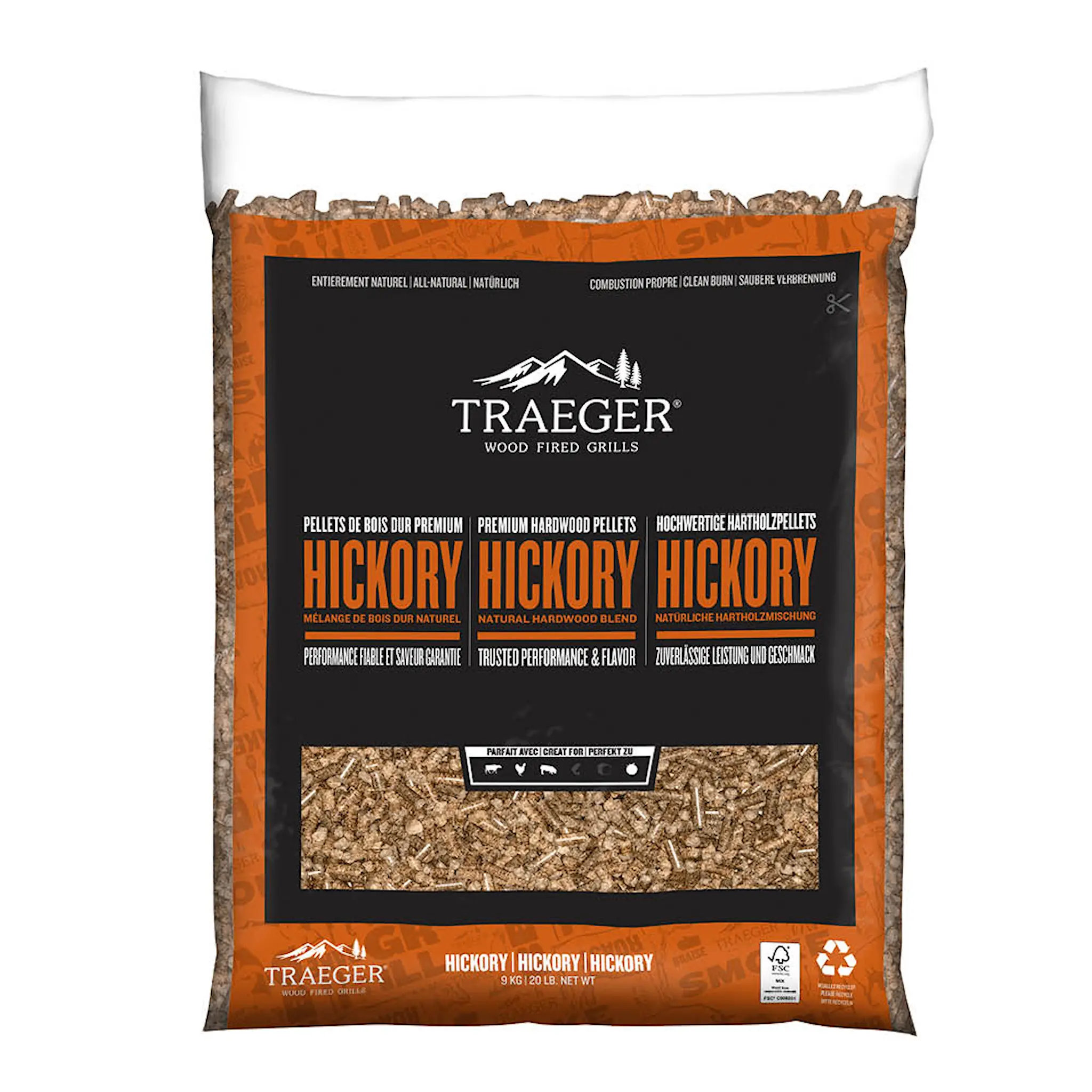 Traeger Hickory träpellets 9 kg FSC